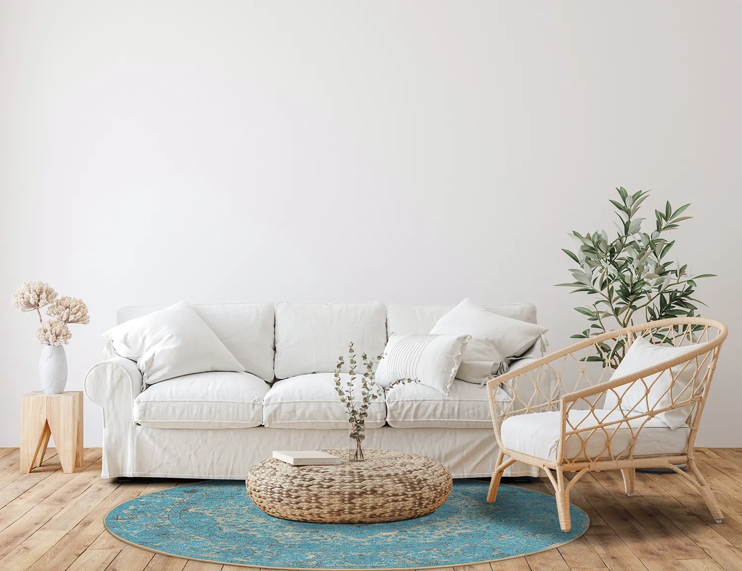 Round rug - Lainey (blue)