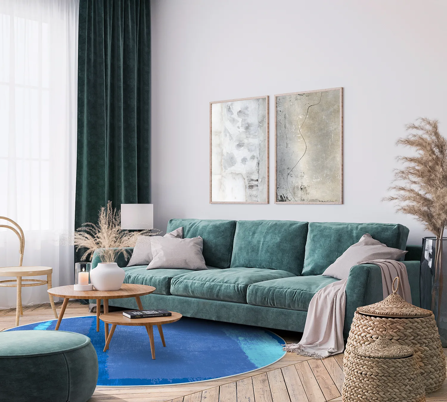 Round rug - Asti (blue)