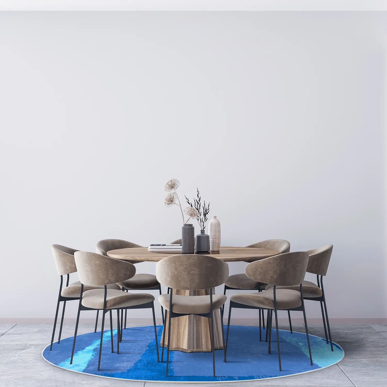 Round rug - Asti (blue)