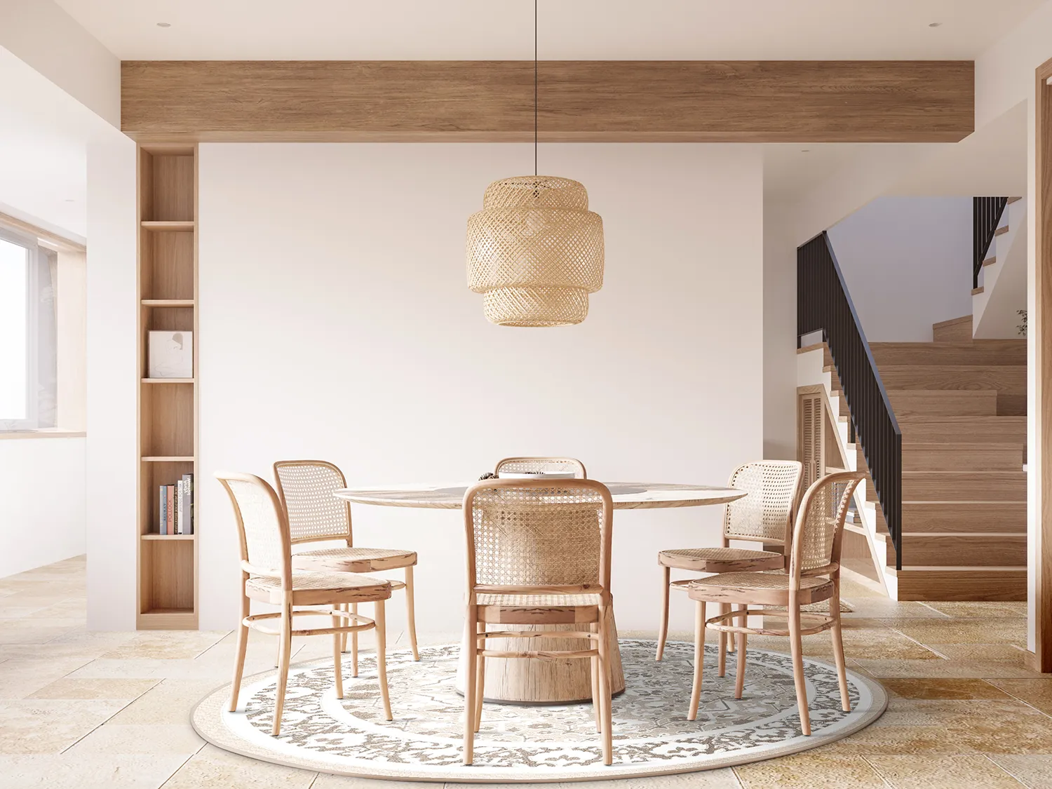 Round rug - Ember (beige/grey)