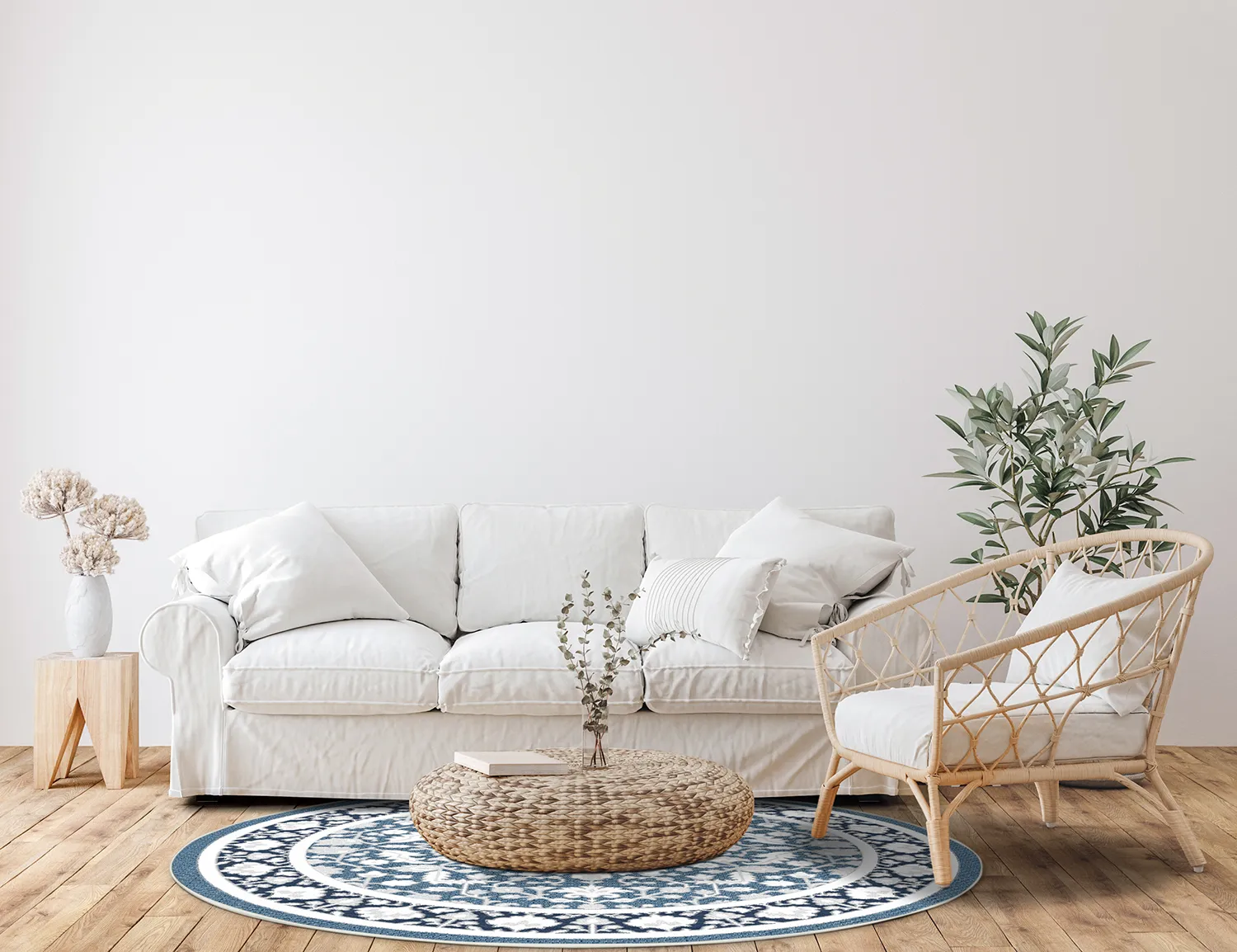 Round rug - Ember (blue)