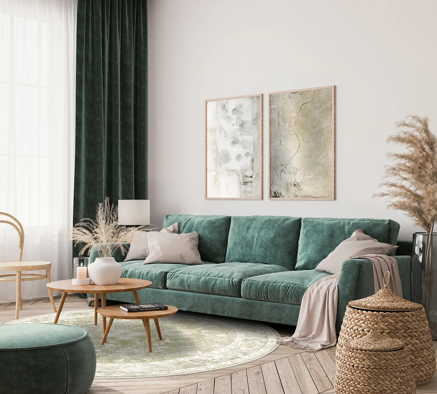 Round rug - Gombalia (light green)