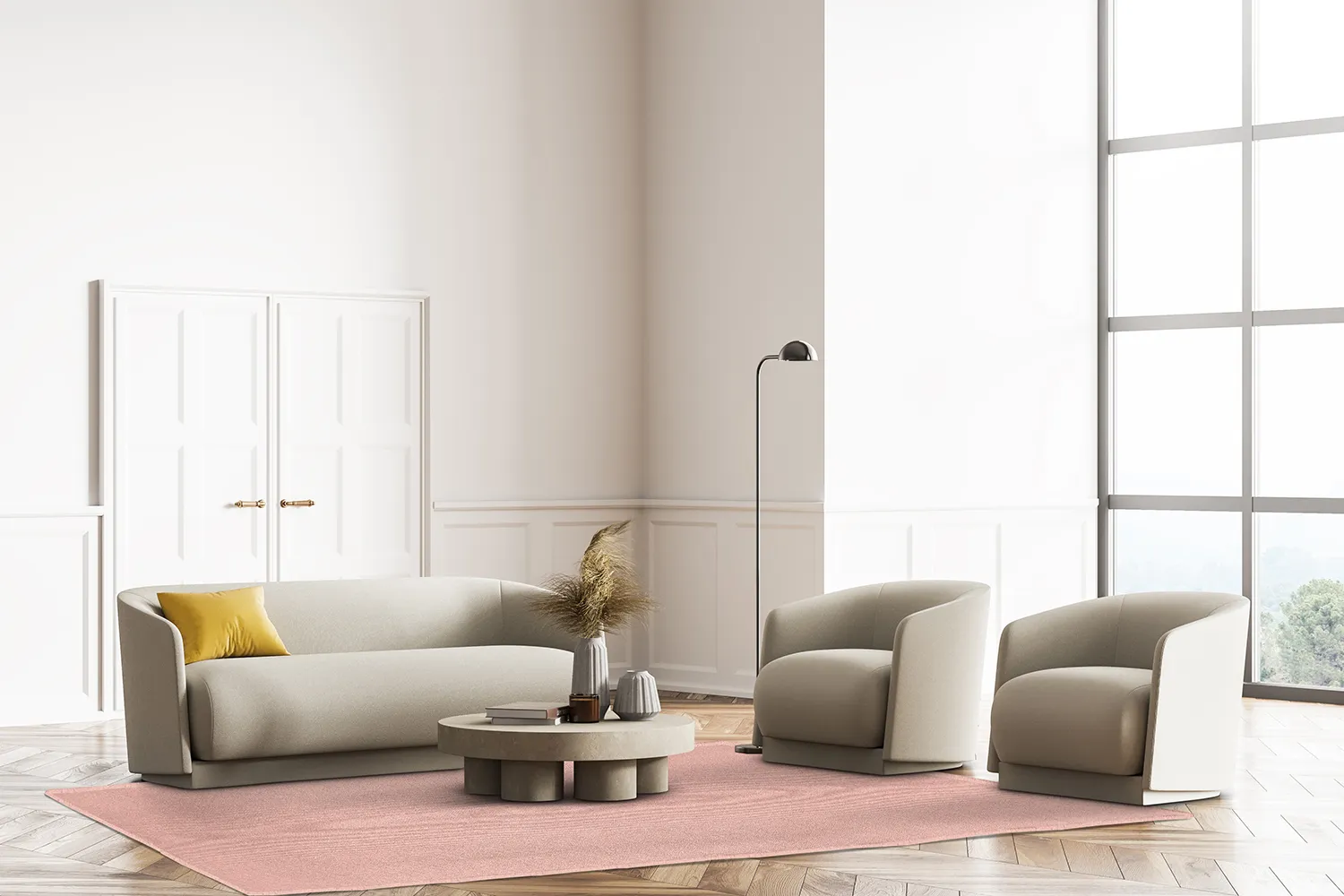 Wool rug - Hamilton (Coral Pink)