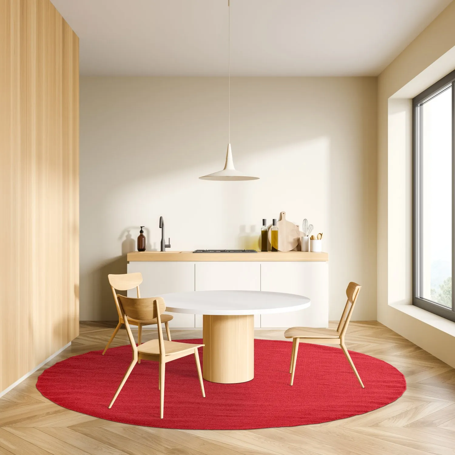 Round rug - Hamilton (Flame Scarlet)