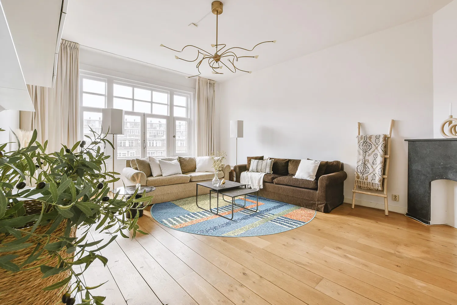 Round rug - Indoor/Outdoor Trivia (blue/multi)