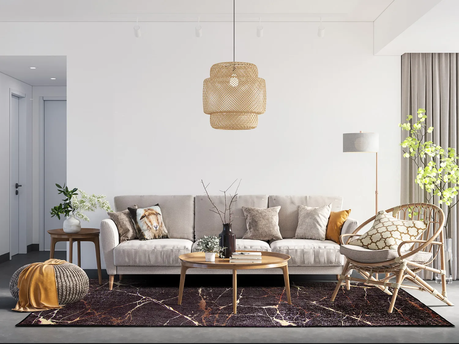 Wilton rug - Nara (black/gold)