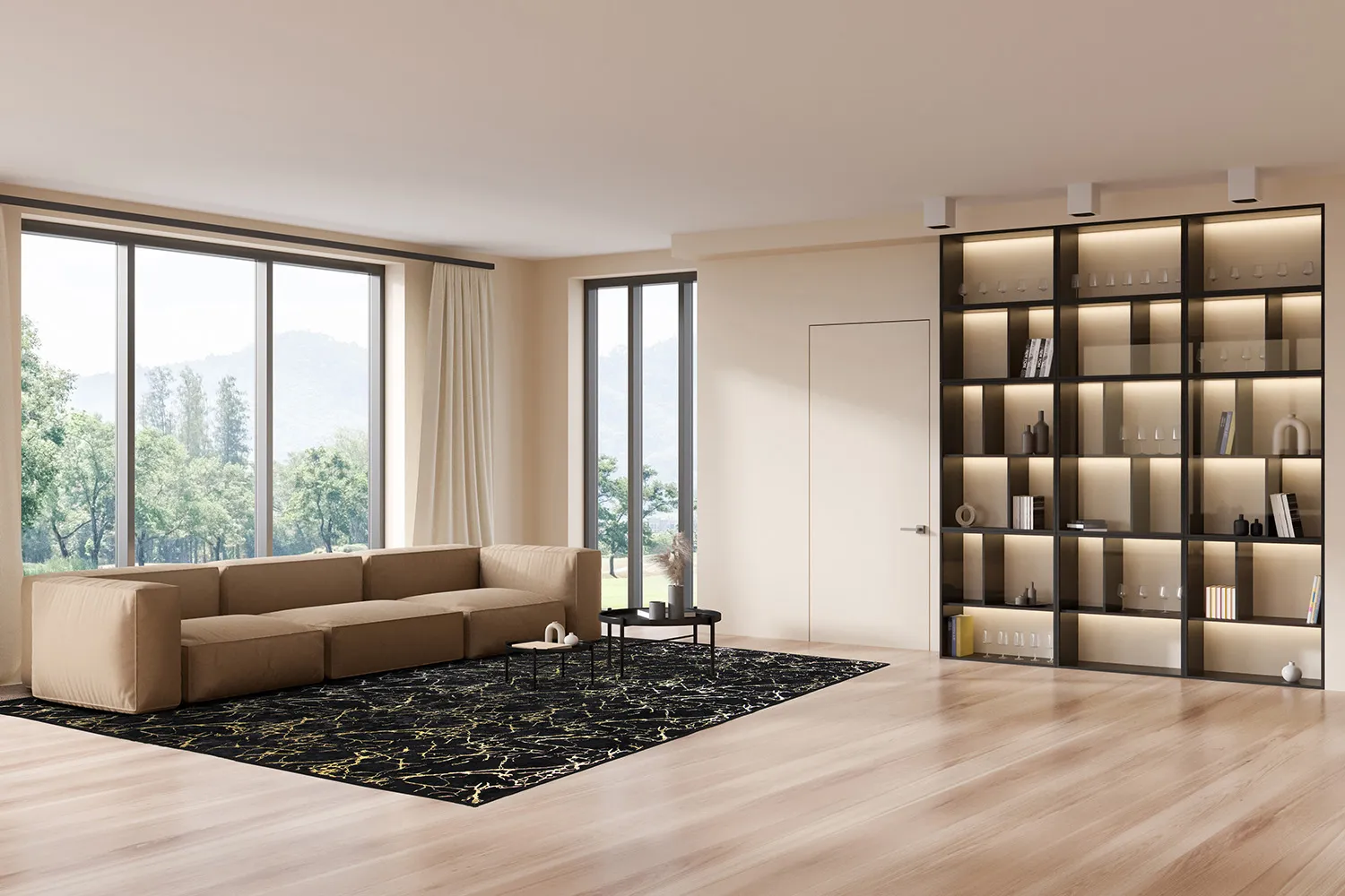 Wilton rug - Alden (black/gold)