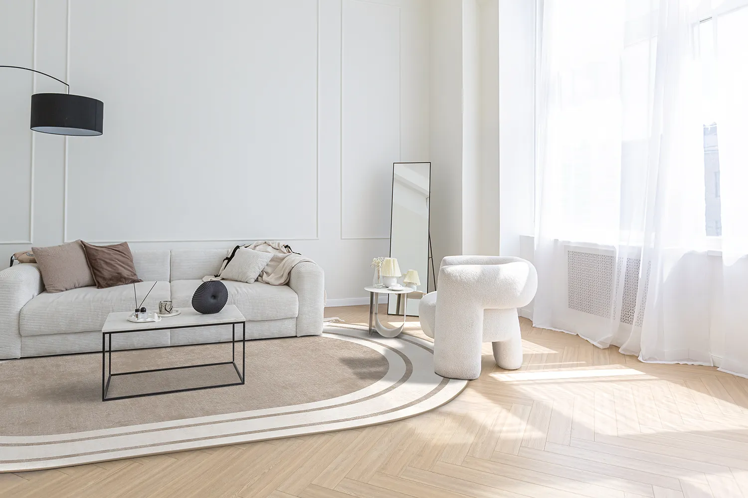 Oval rug - Josie (beige)