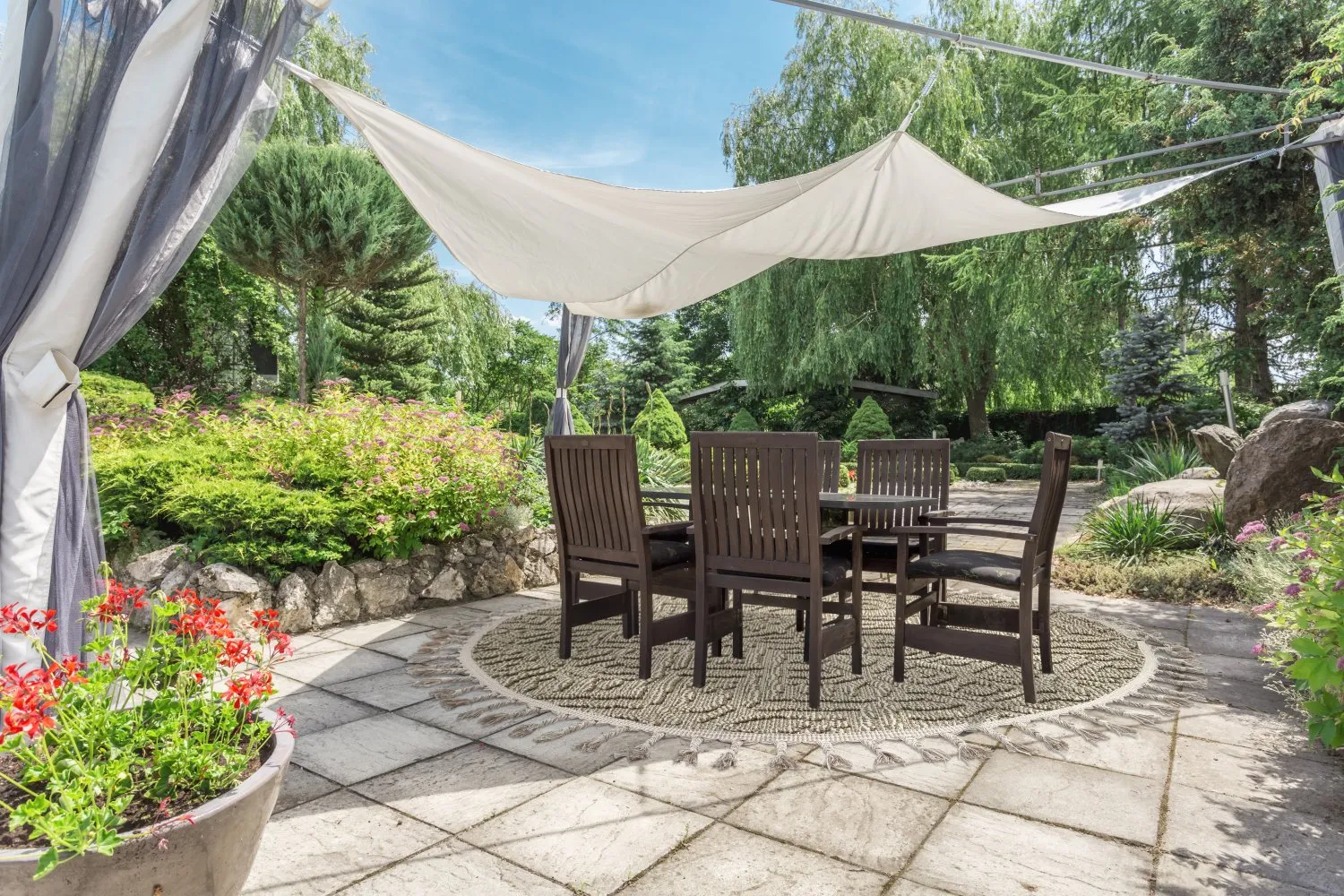 Round rug - Indoor/Outdoor Dorotea (beige)