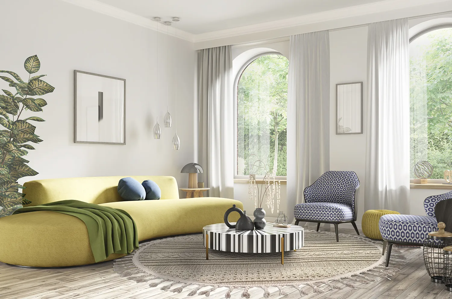 Round rug - Indoor/Outdoor Athena (beige)