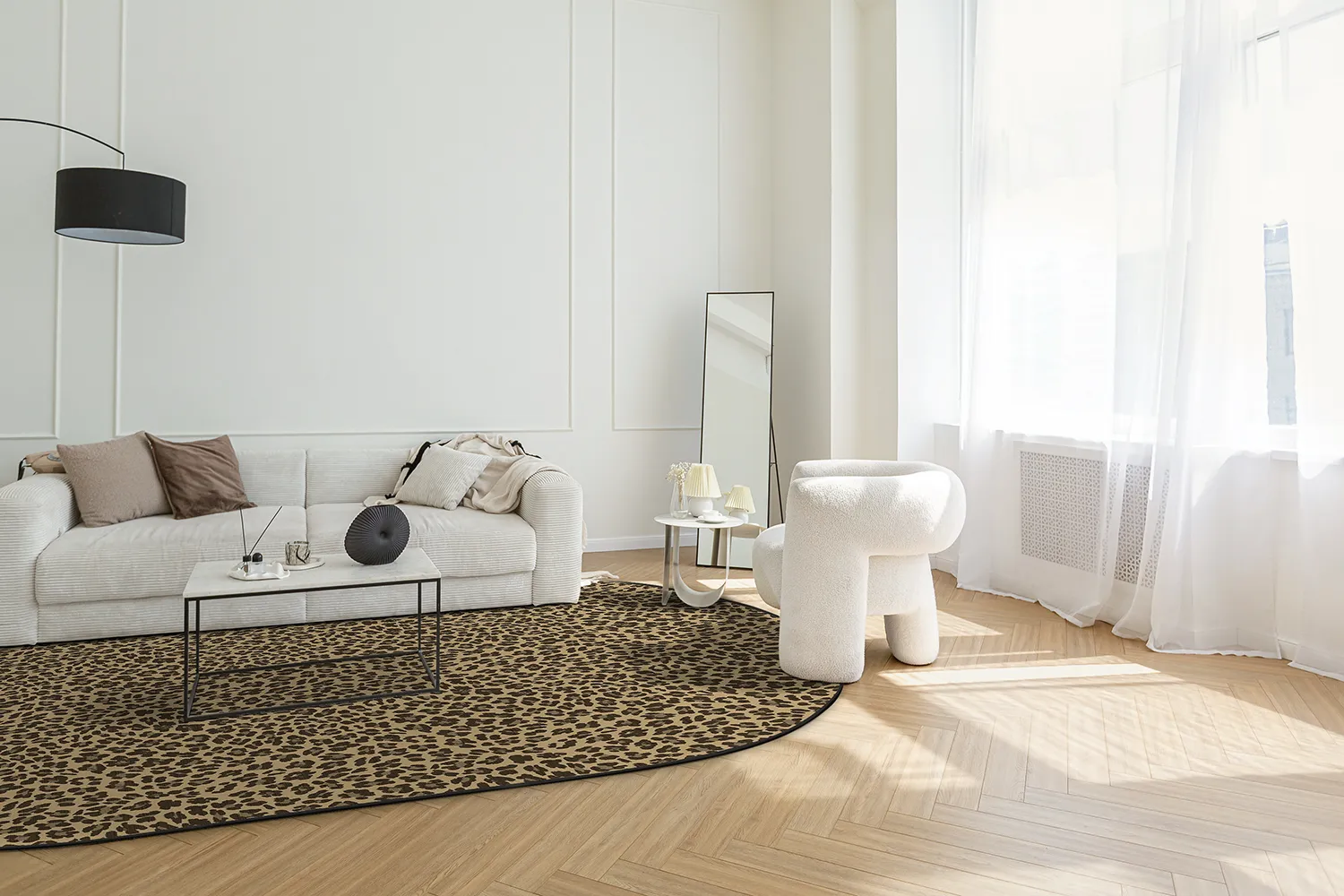 Oval rug - Leopard (brown)
