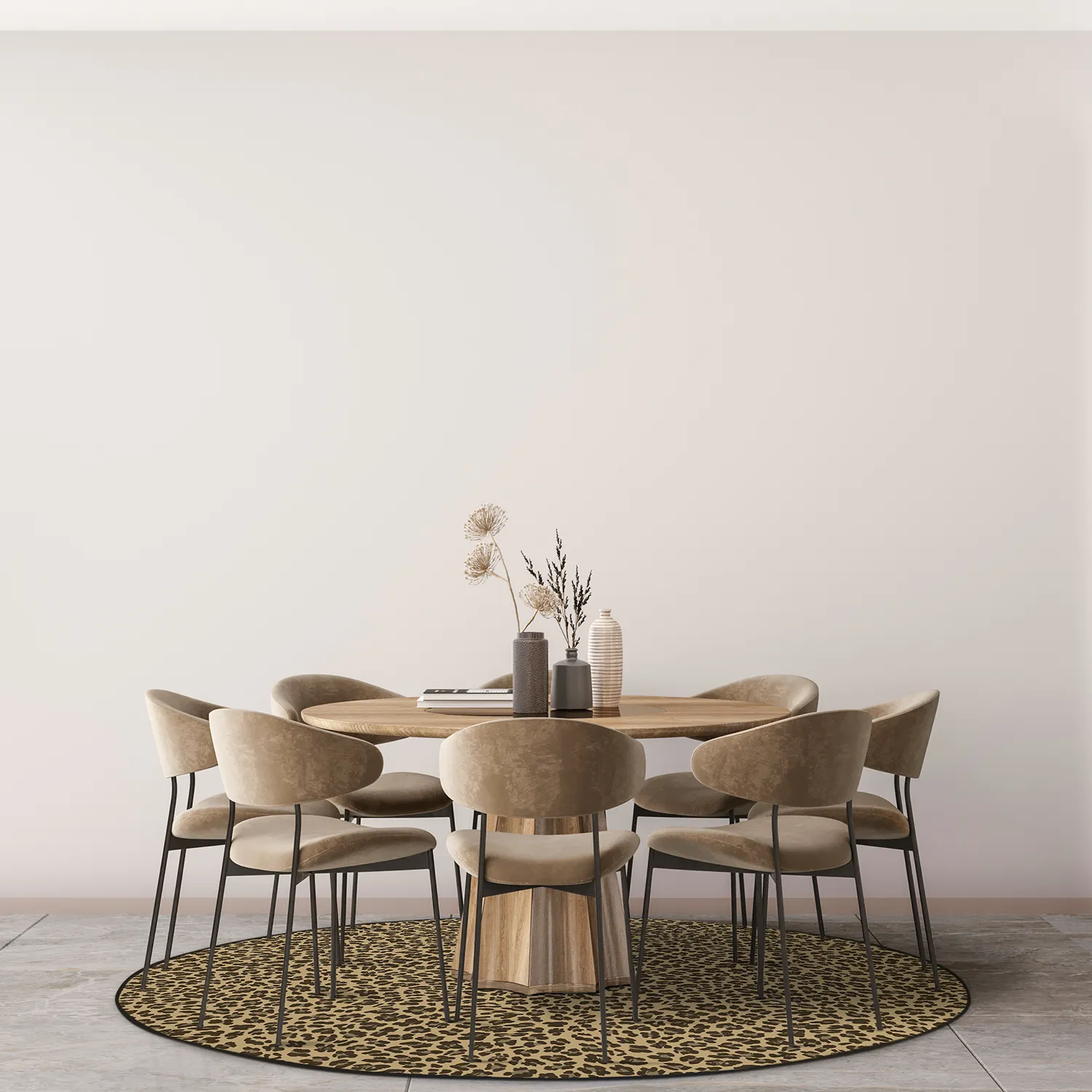 Round rug - Leopard (brown)