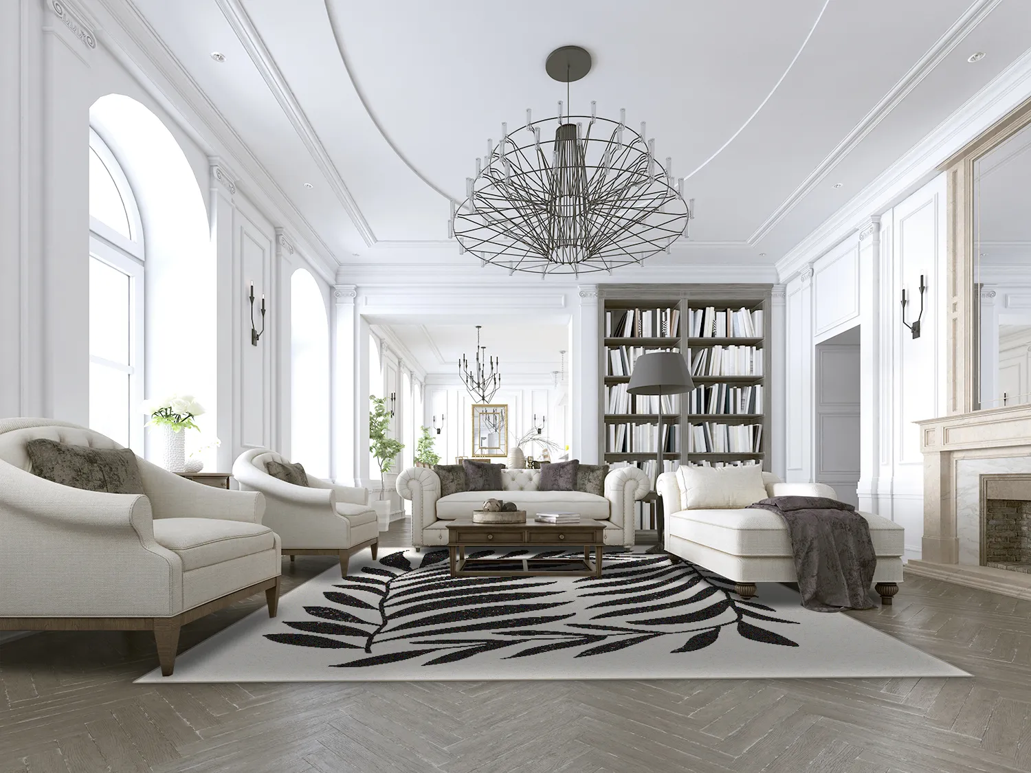 Wilton rug - Betty (beige/black)