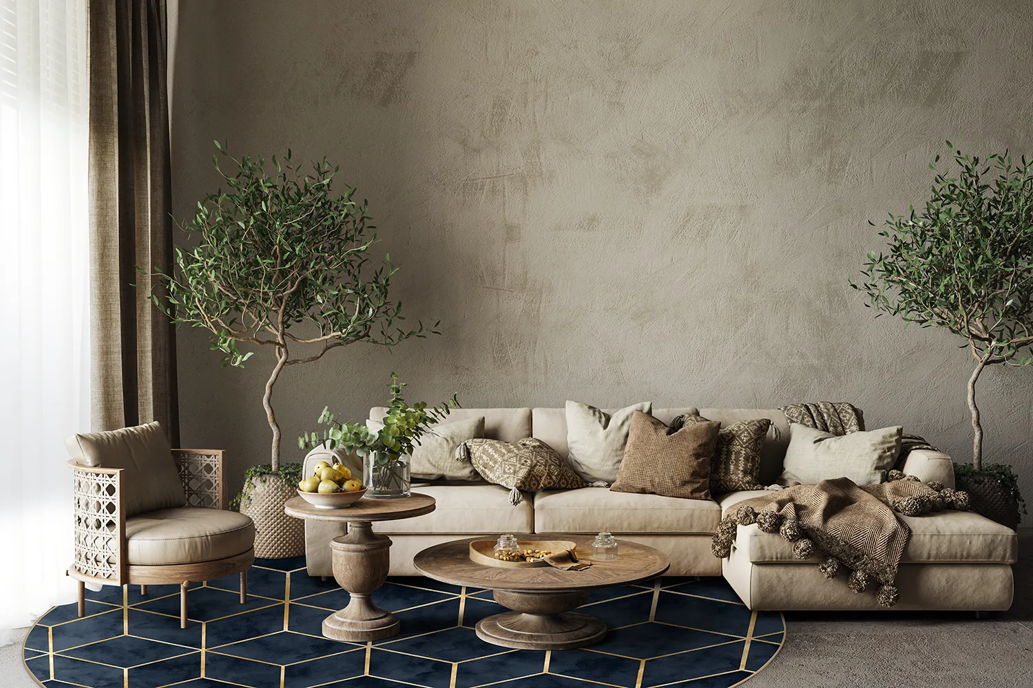 Round rug - Remy (dark blue)