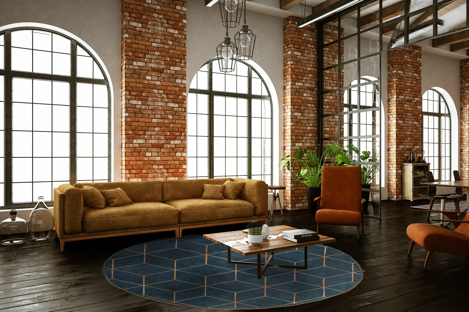 Round rug - Remy (blue)