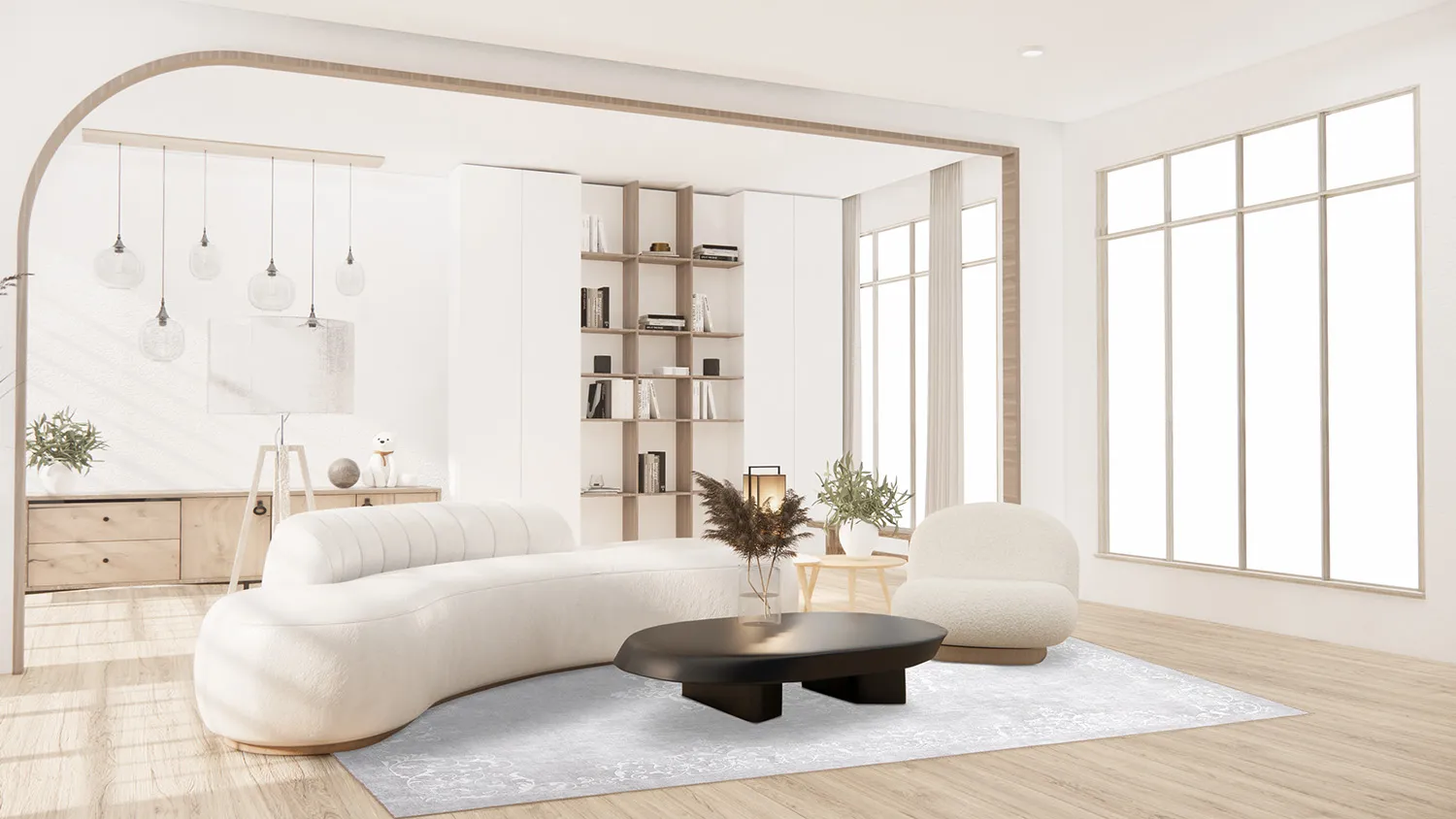 Wilton rug - Santi (light grey/white)