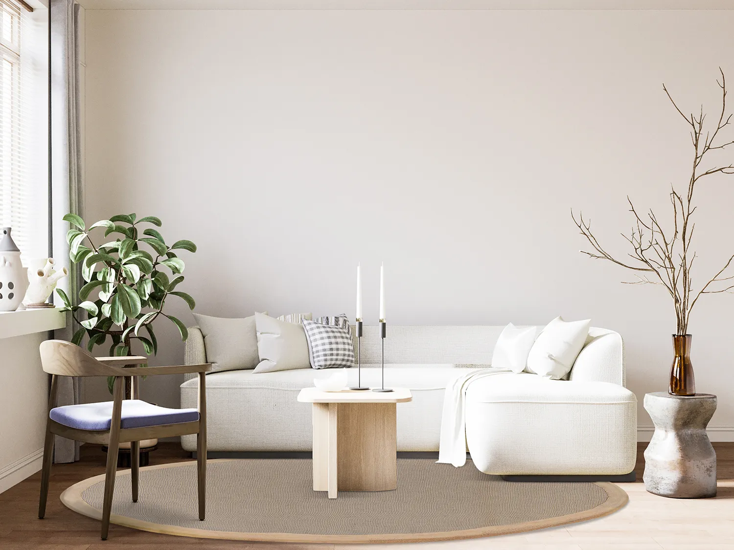 Round rug (sisal) - Agave (light taupe)