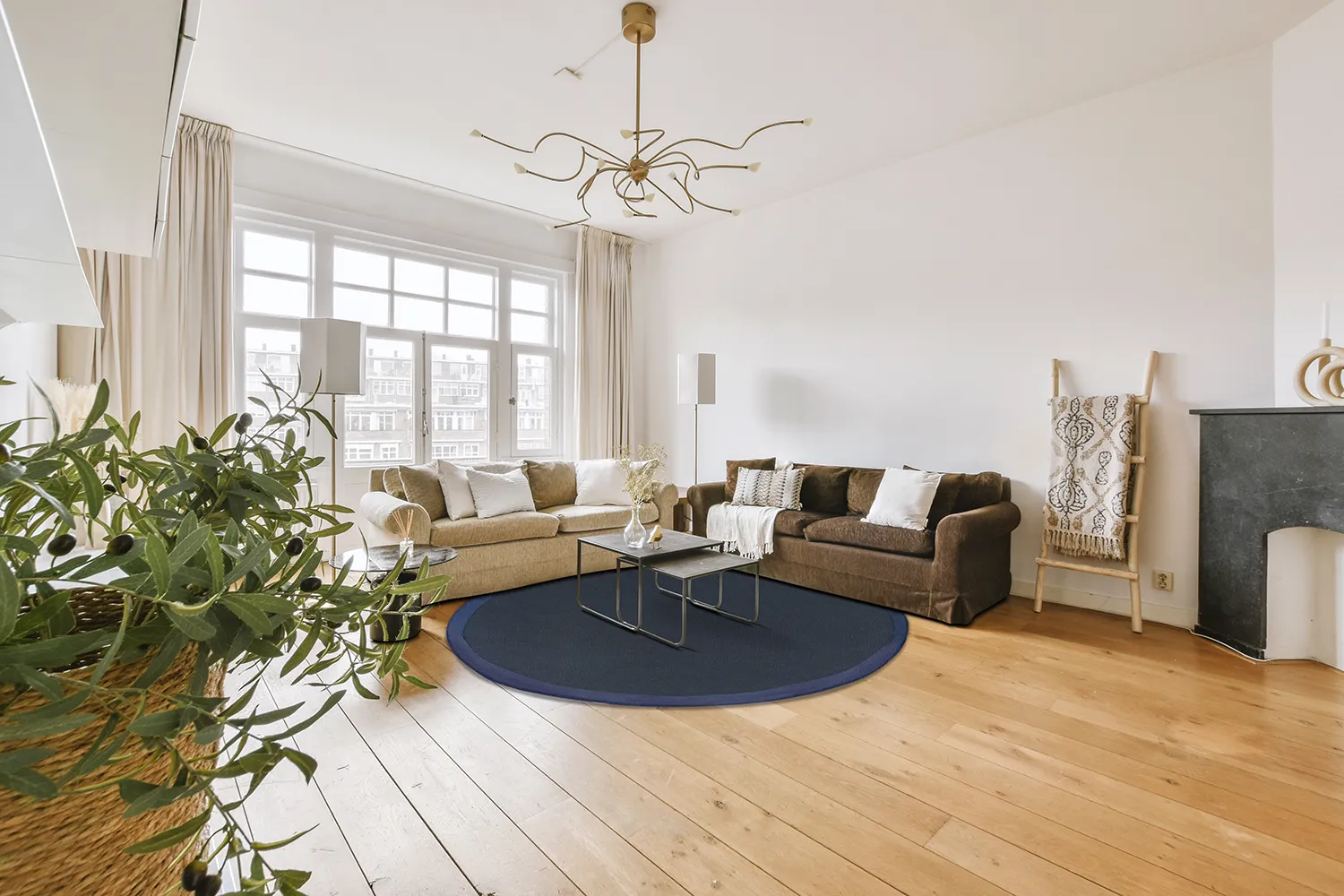 Round rug (sisal) - Agave (navy)