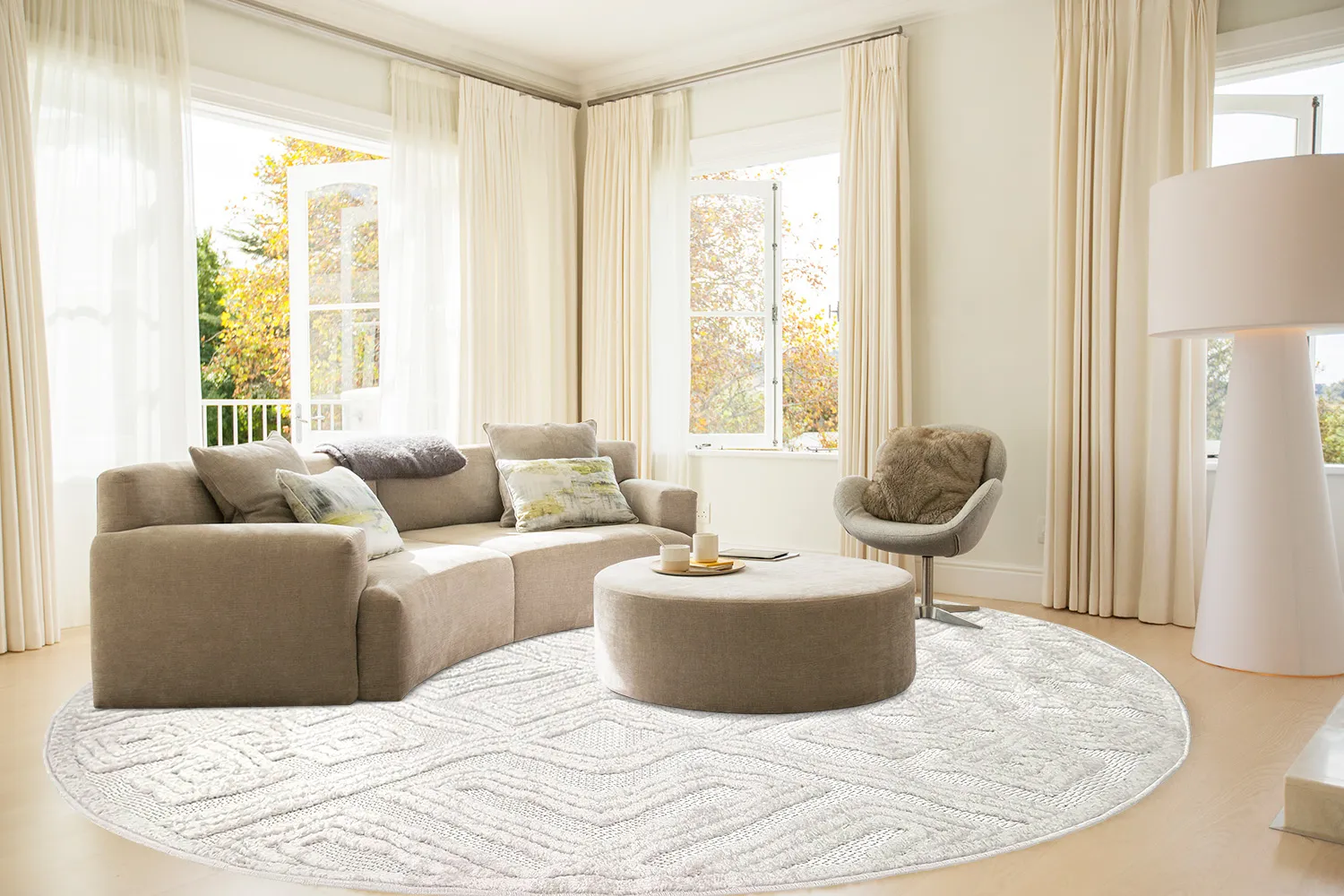 Round rug - Indoor/Outdoor Shirley (cream)