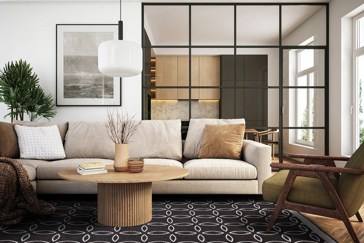Indoor/Outdoor rug - Dewey (black)