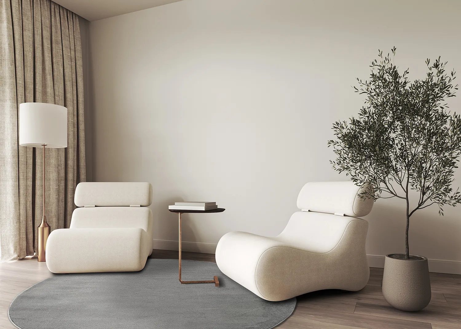 Round rug - Vevila (grey)