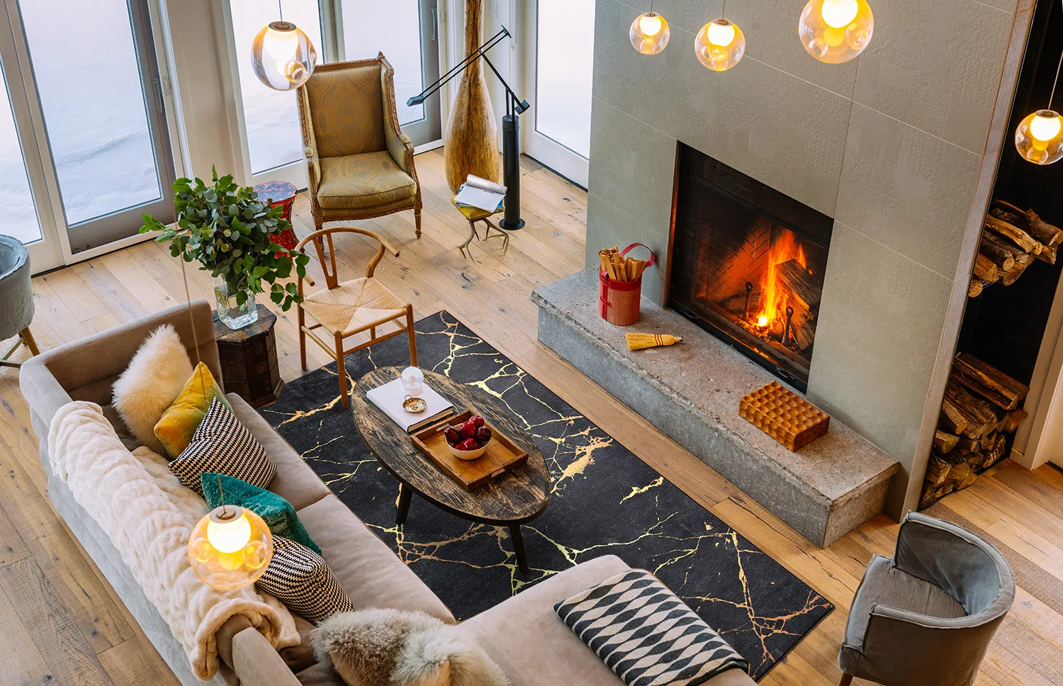 Wilton rug - Vieste (black/gold)