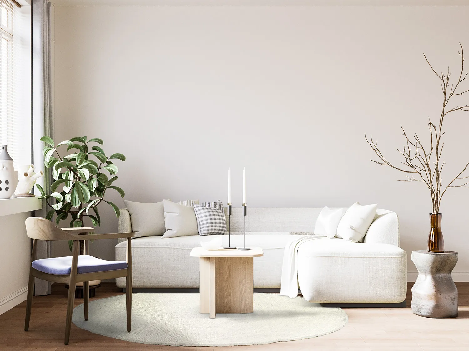 Round rug - Dhurry (white)