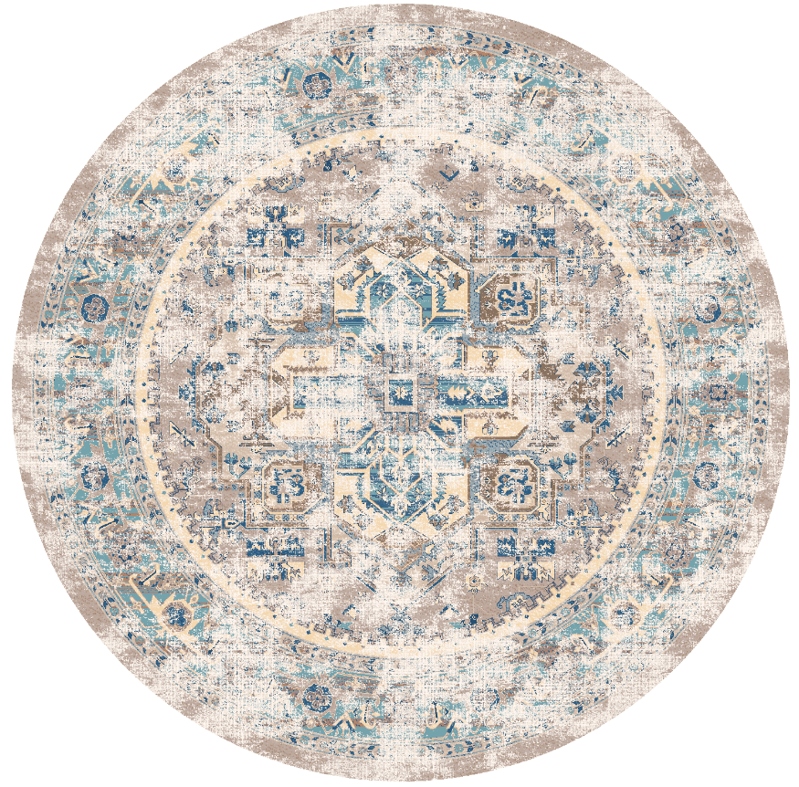 Round rug - Javis (blue/multi)