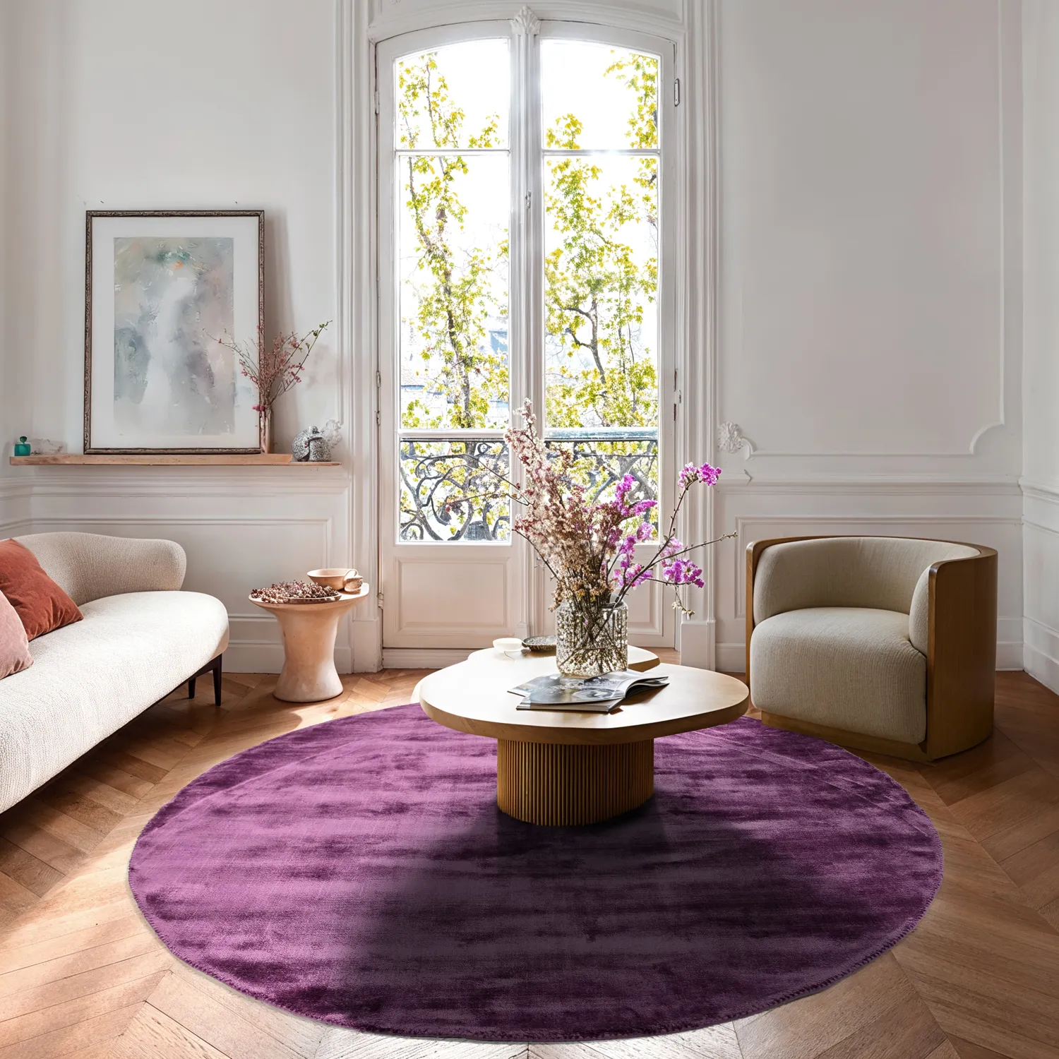 Round rug - Jodhpur Special Luxury Edition (purple)