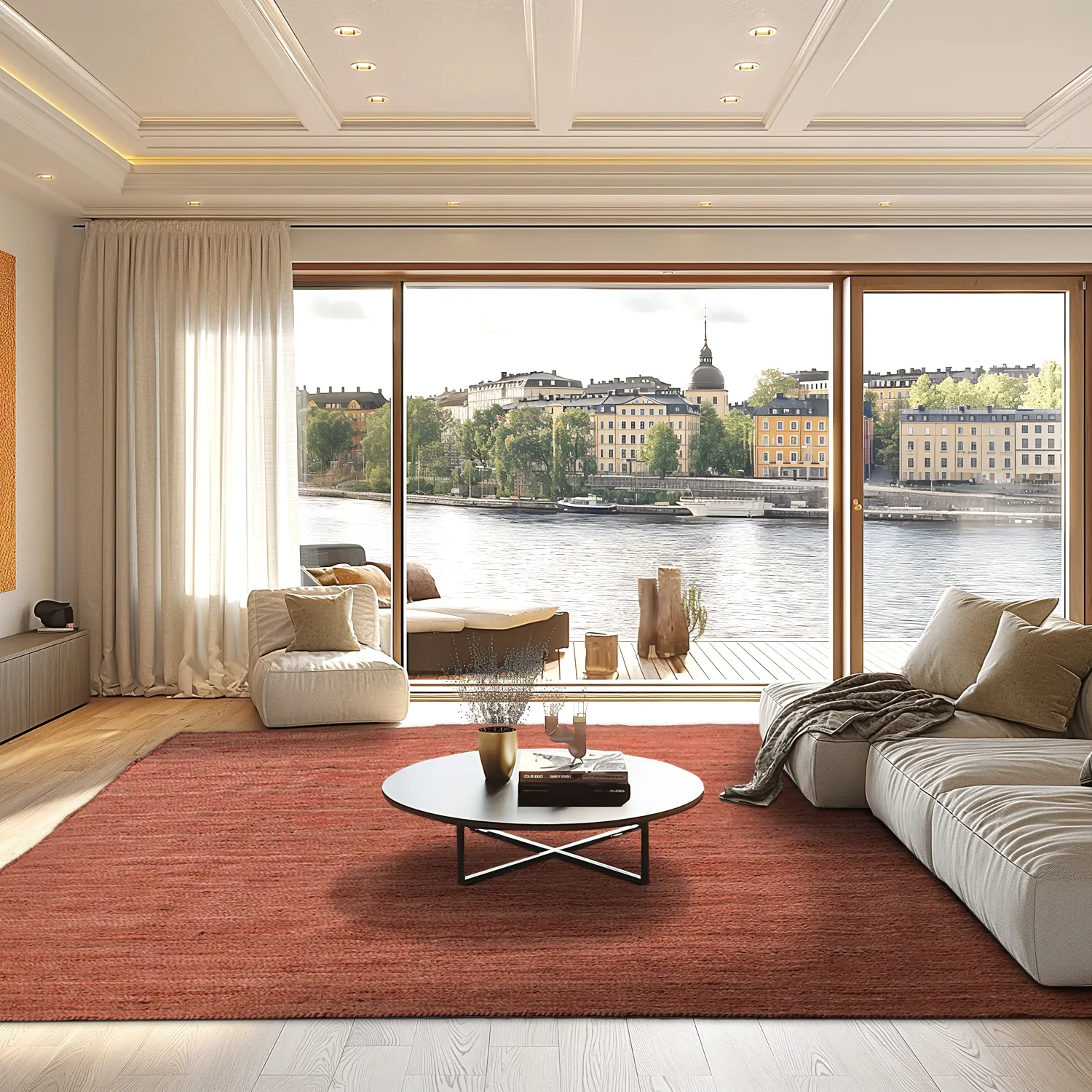 Jute rug - Amasia (chestnut)