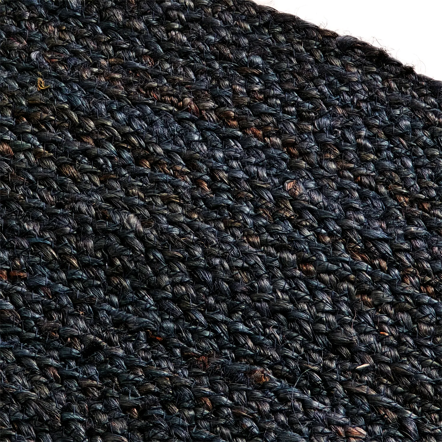 Round jute rug - Amasia (dark blue)
