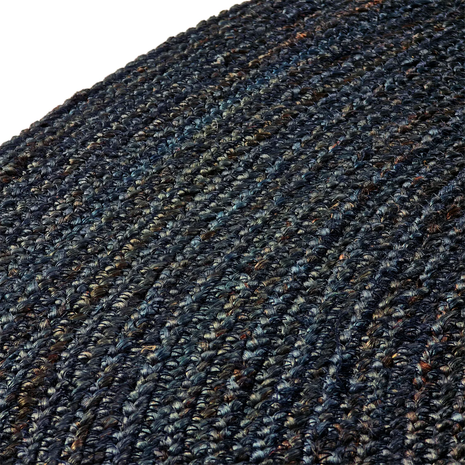 Round jute rug - Amasia (dark blue)