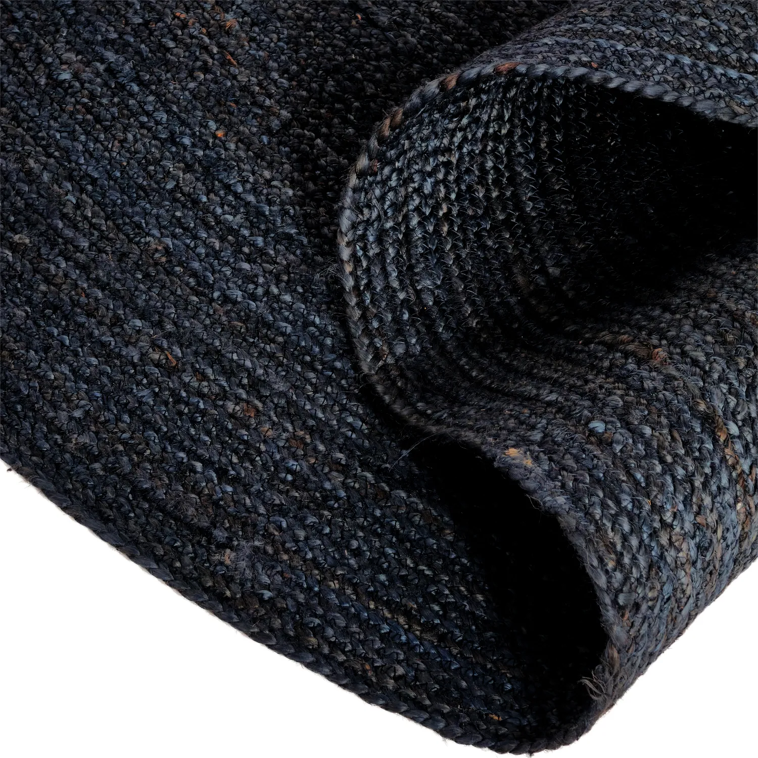 Round jute rug - Amasia (dark blue)
