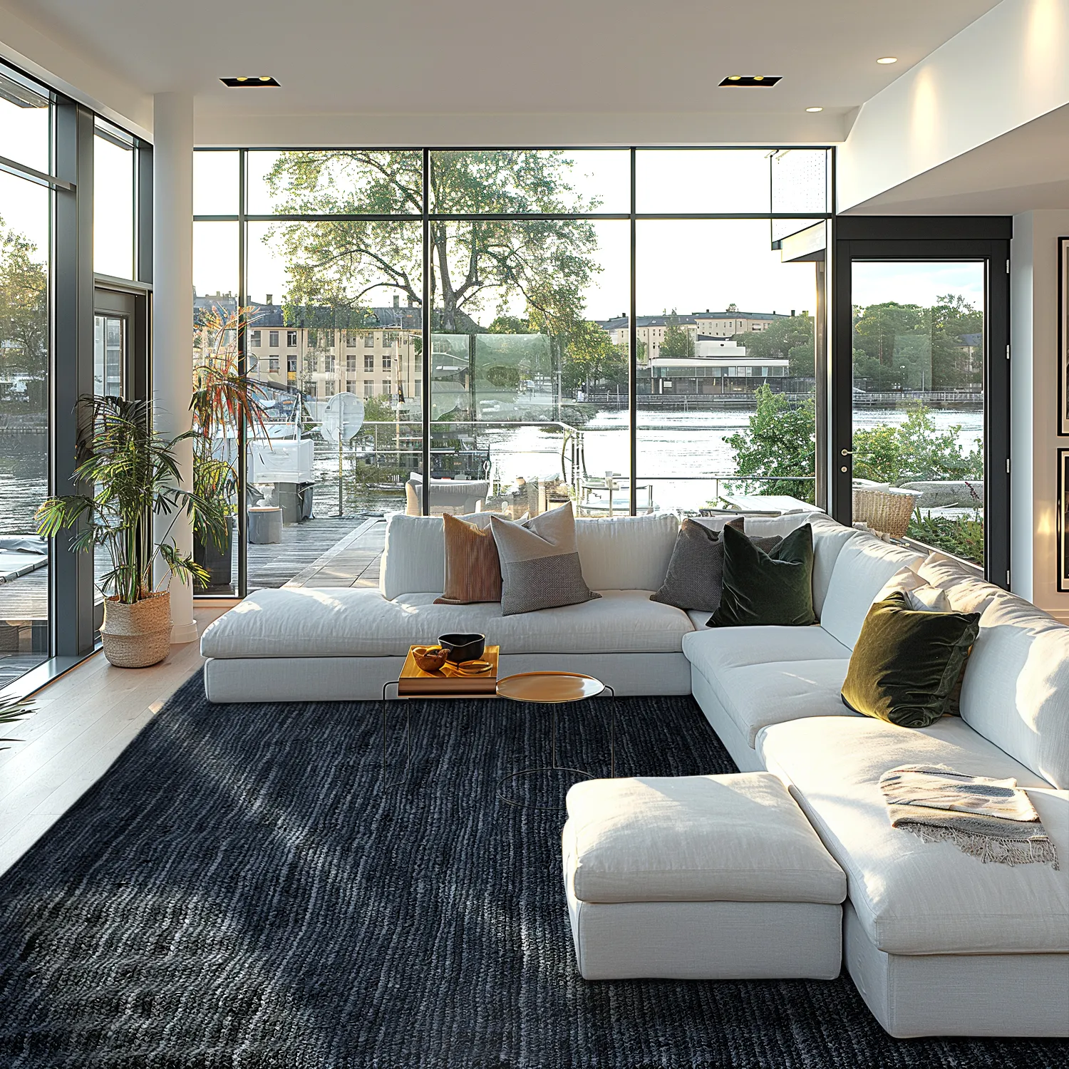 Jute rug - Amasia (dark blue)