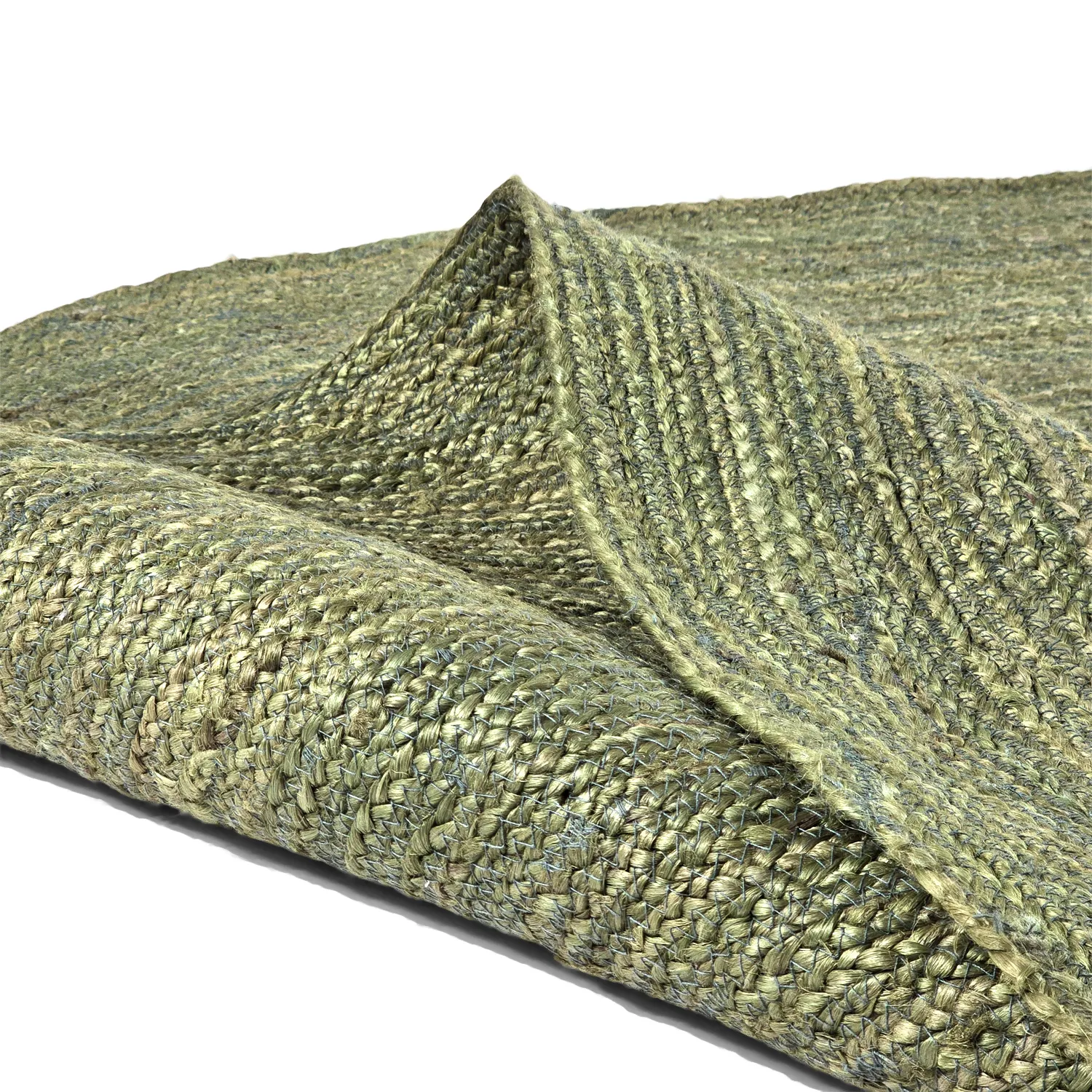 Round jute rug - Amasia (olive)