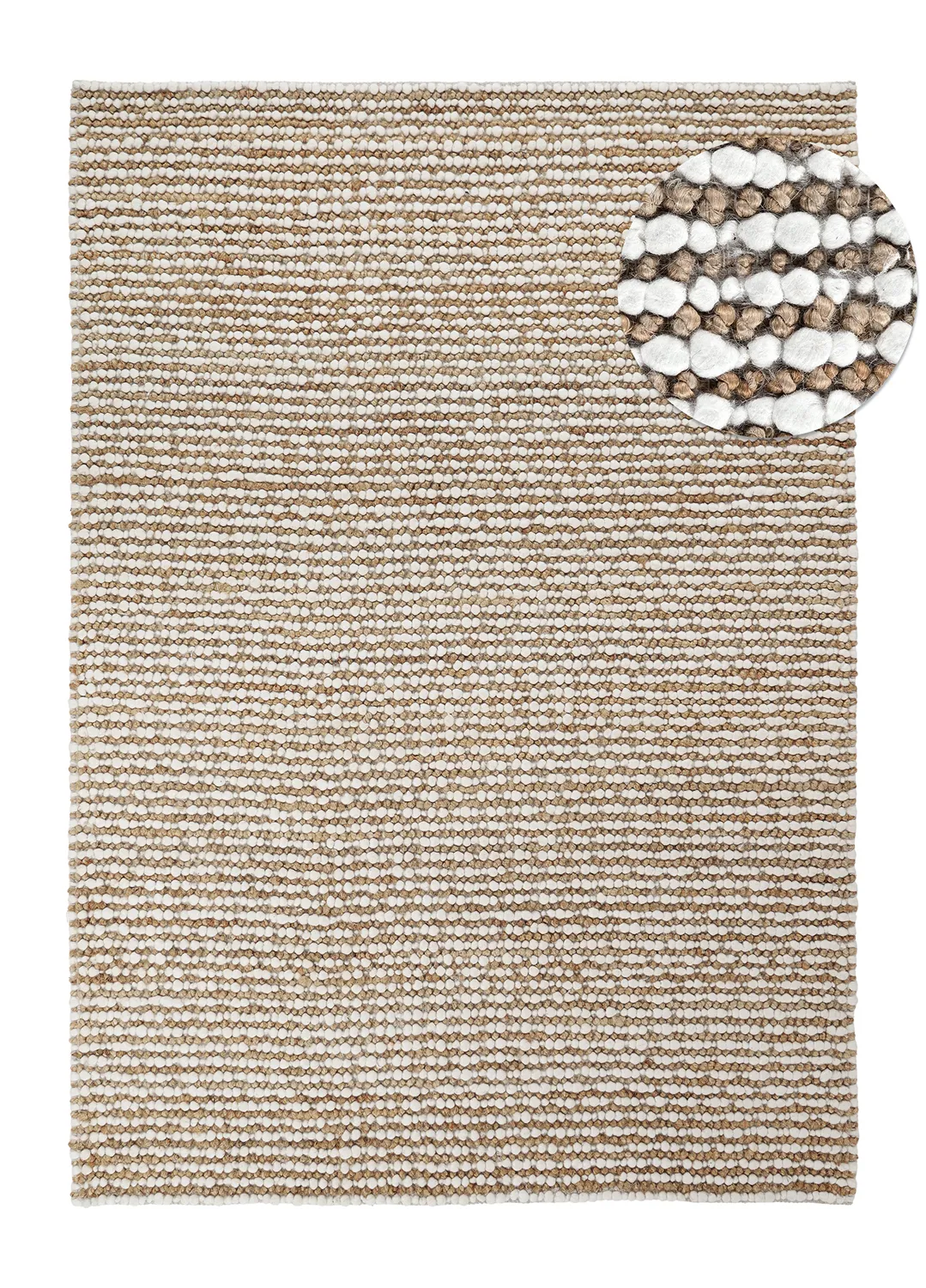Jute rug - Bally Jute/wool Bubble (natural/white)