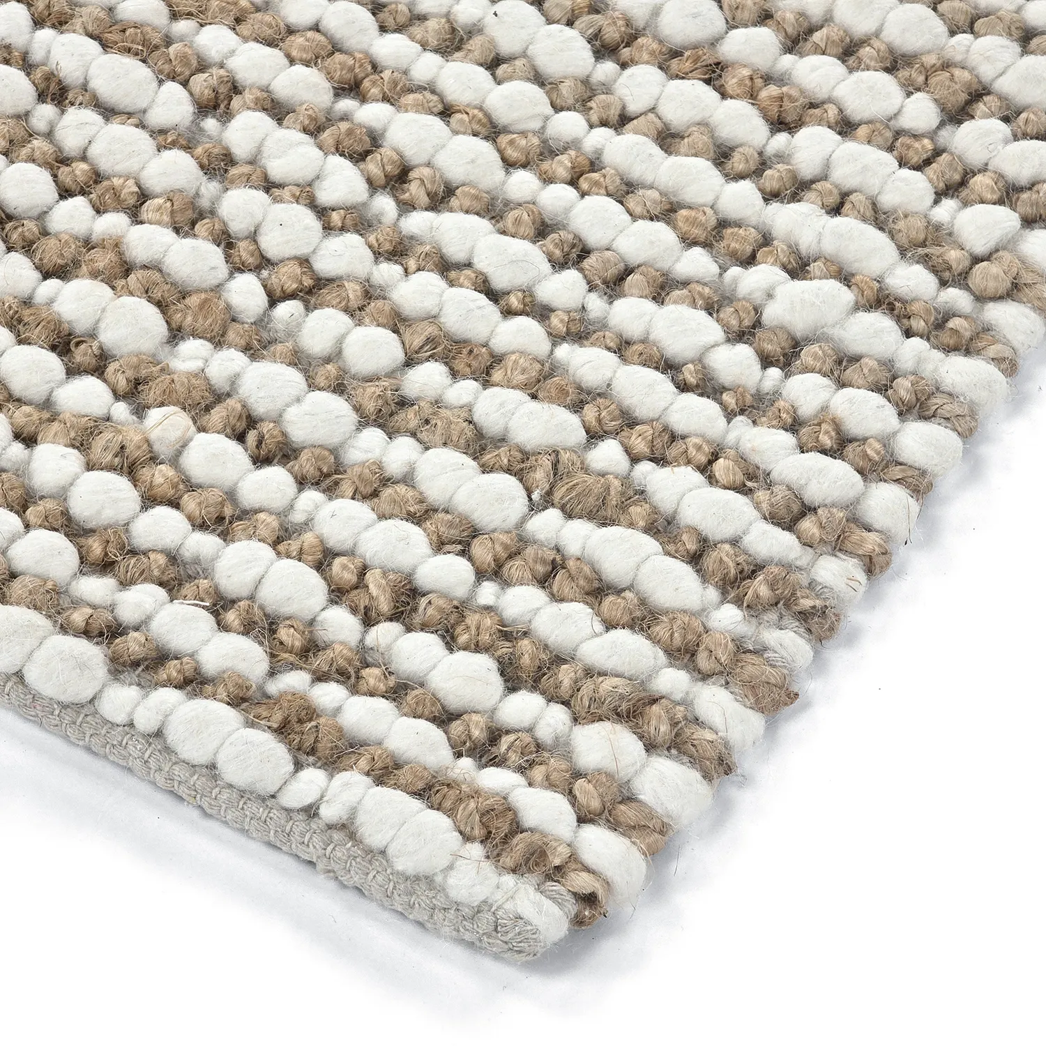 Jute rug - Bally Jute/wool Bubble (natural/white)