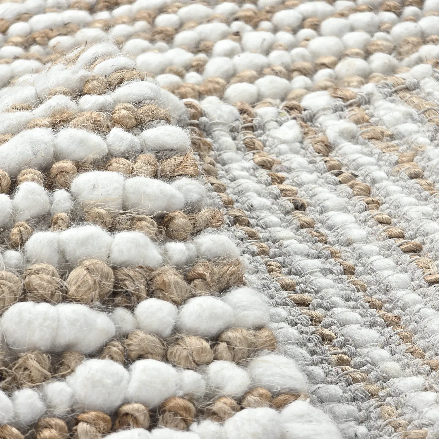 Jute rug - Bally Jute/wool Bubble (natural/white)