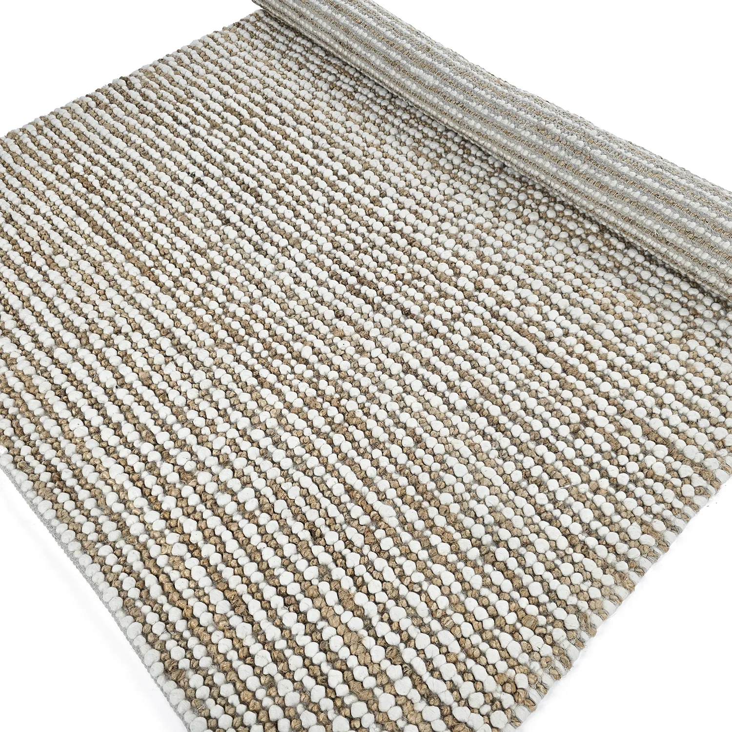 Jute rug - Bally Jute/wool Bubble (natural/white)