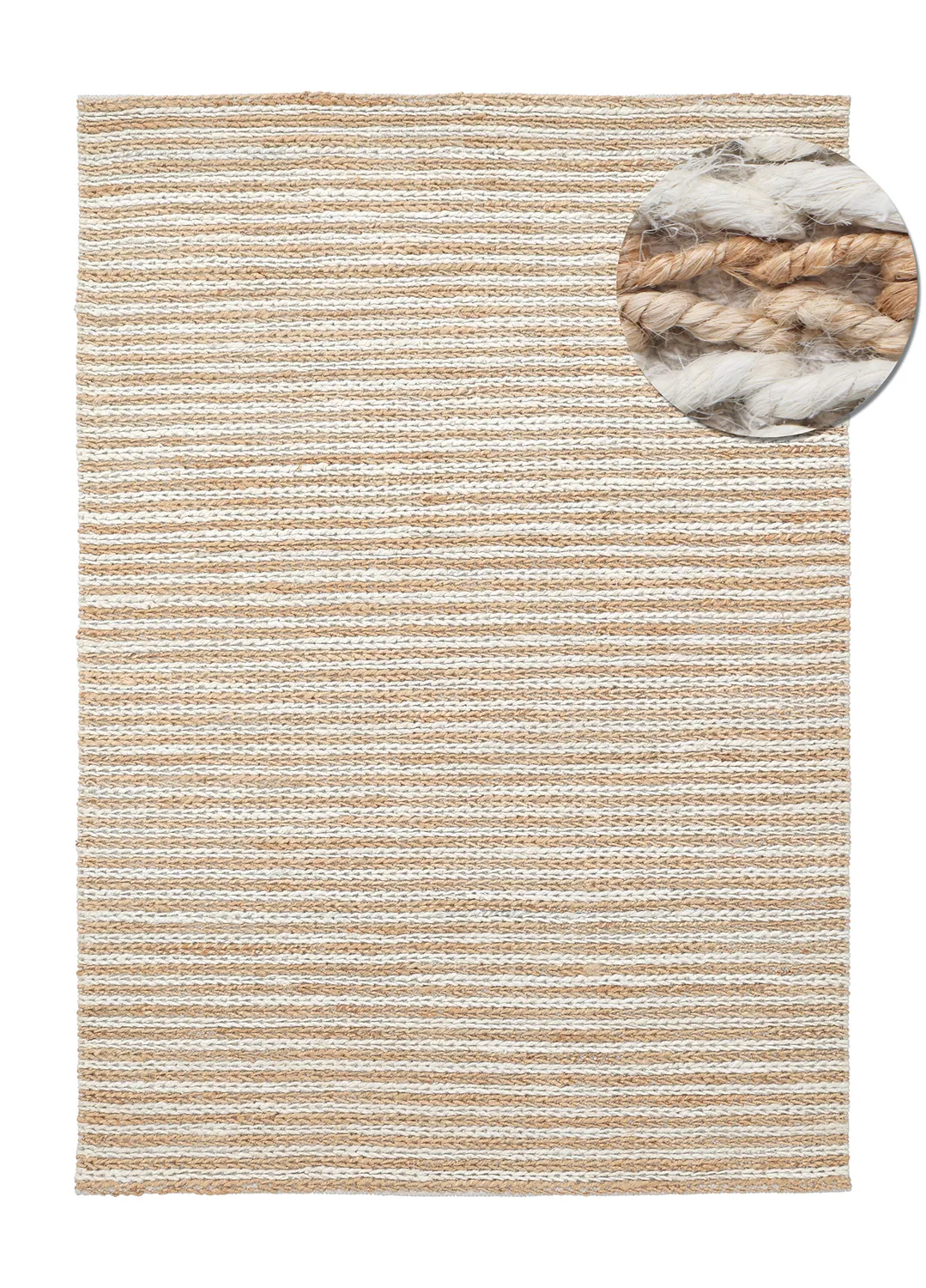Jute rug - Howrah Braided Jute (natural/white)