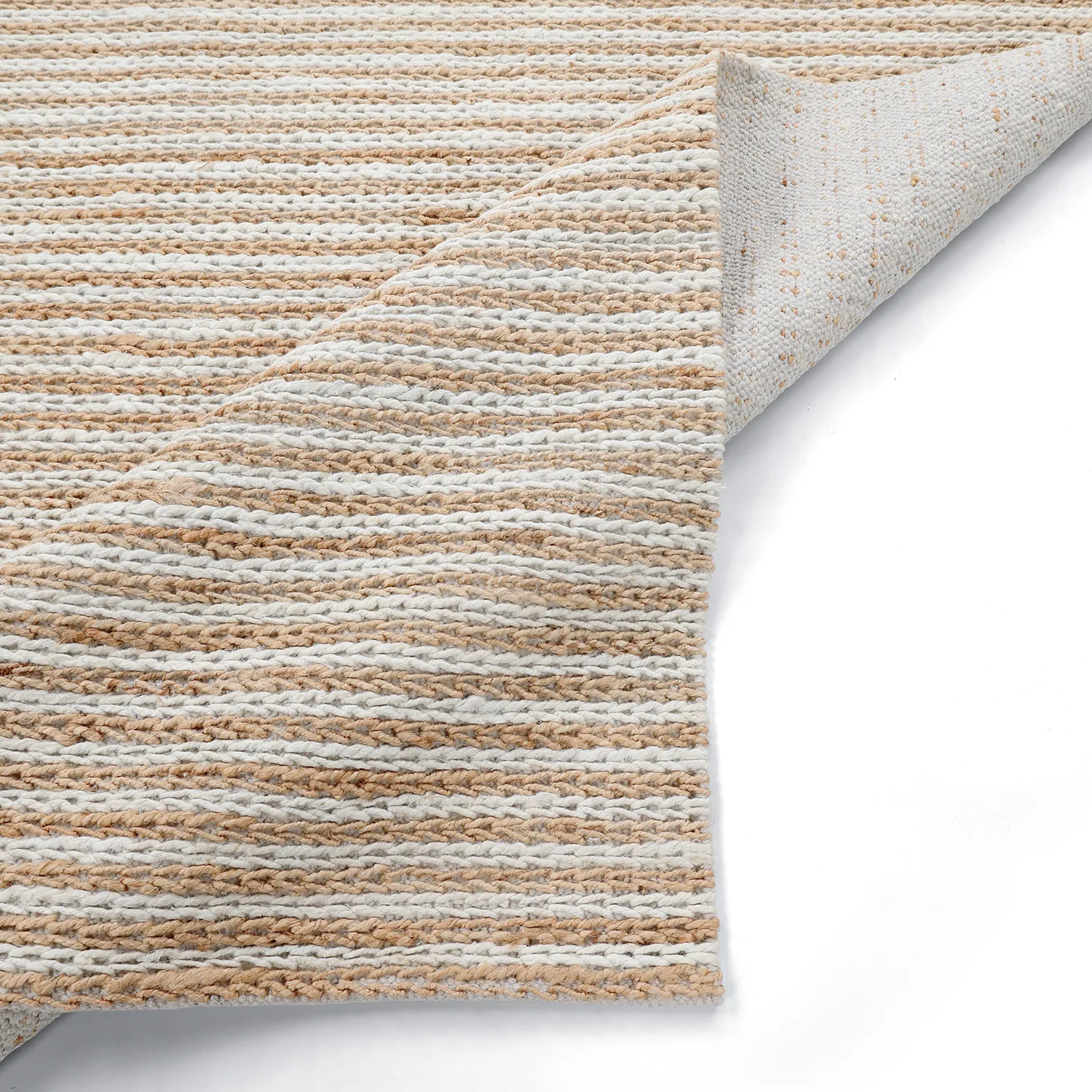 Jute rug - Howrah Braided Jute (natural/white)