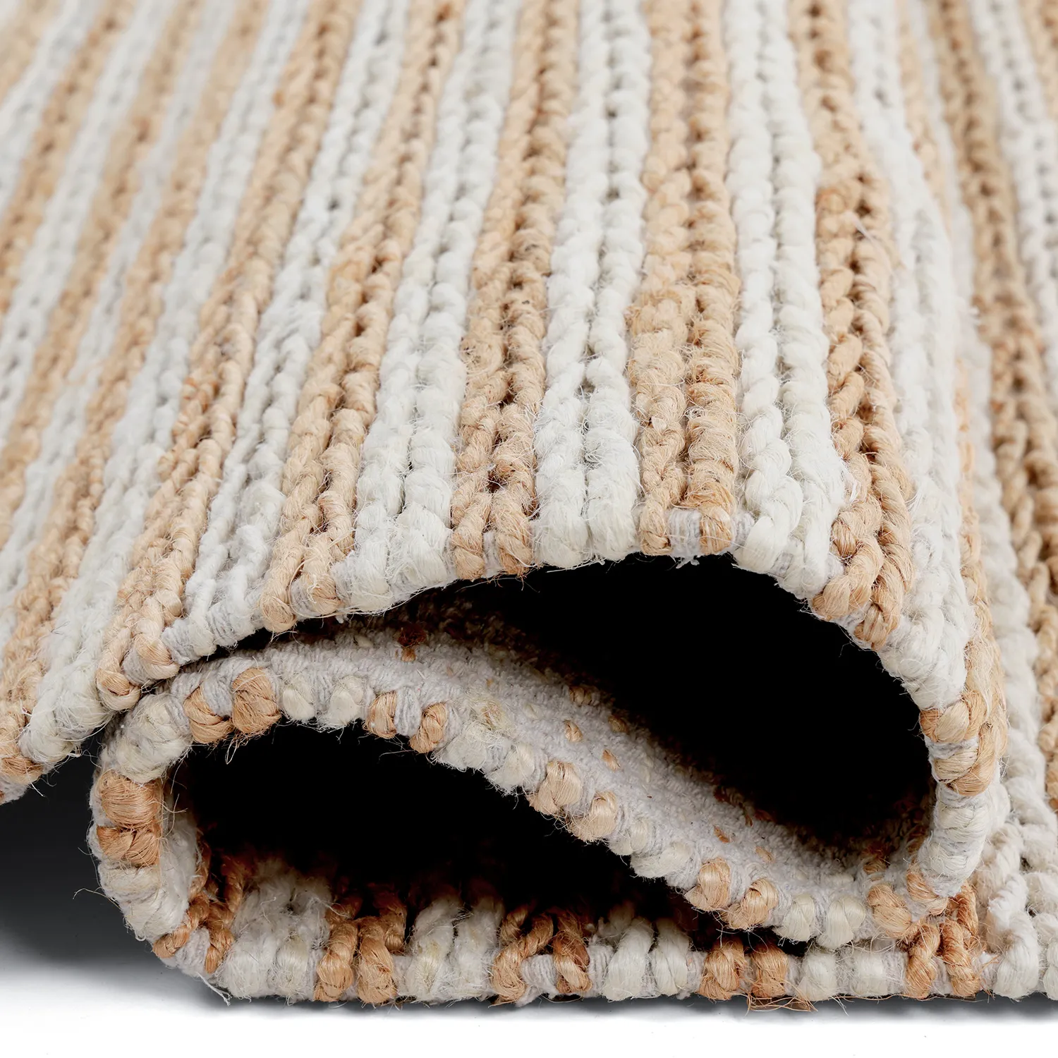 Jute rug - Howrah Braided Jute (natural/white)