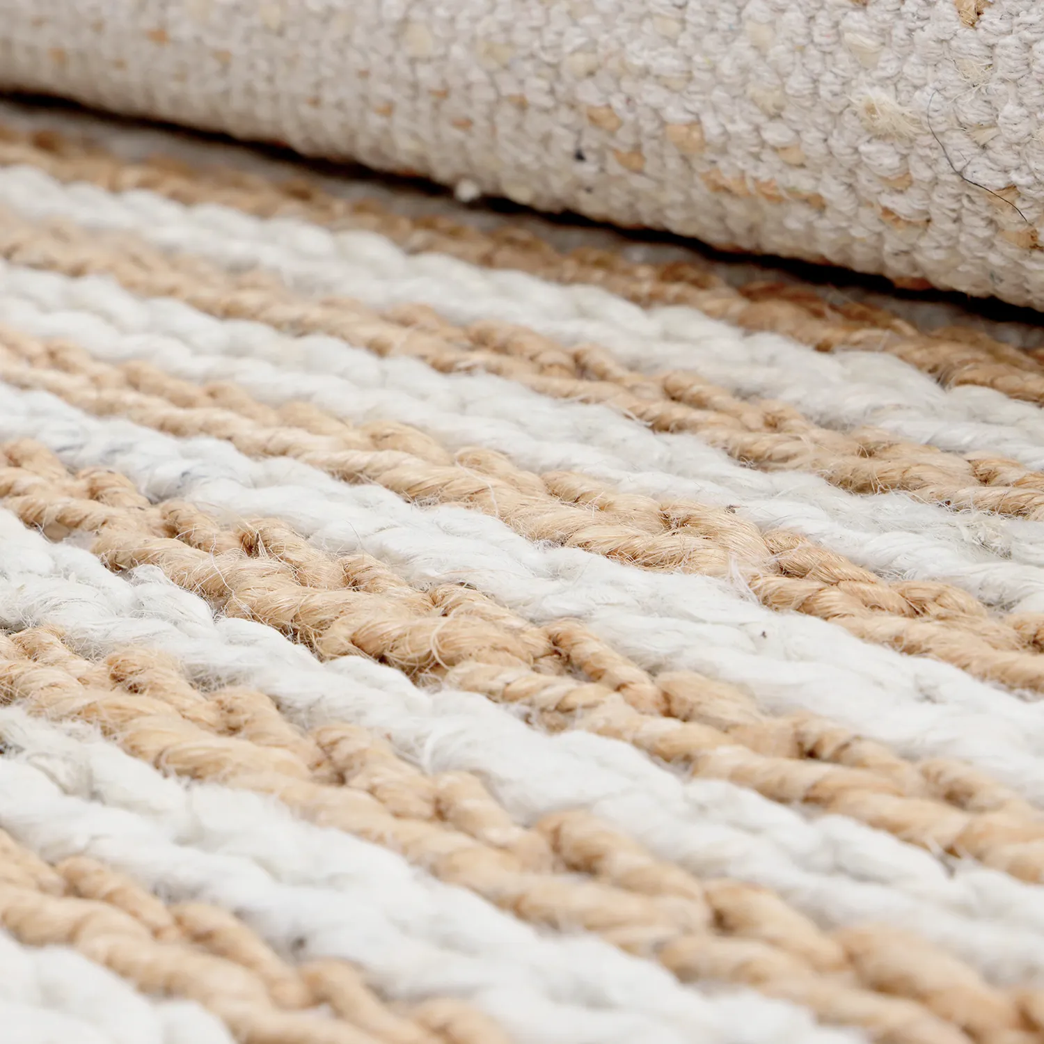 Jute rug - Howrah Braided Jute (natural/white)