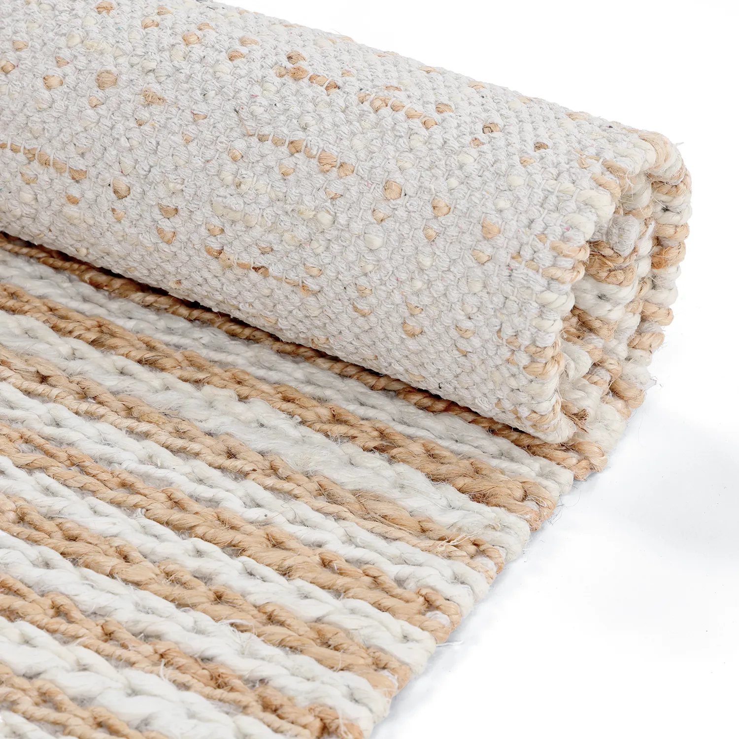 Jute rug - Howrah Braided Jute (natural/white)