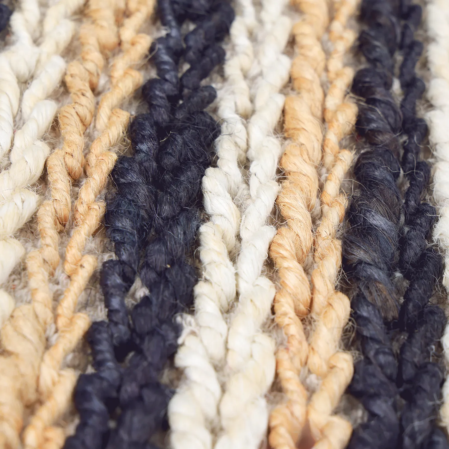 Jute rug - Howrah Braided Jute (natural/white/black)