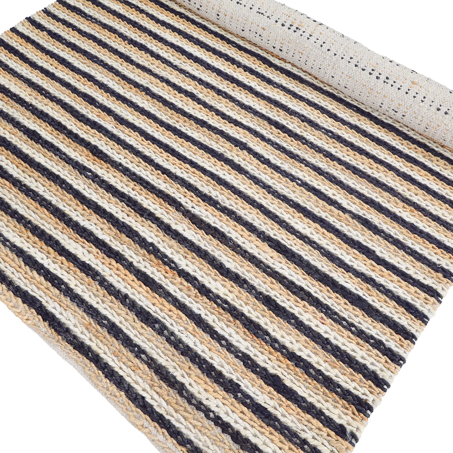 Jute rug - Howrah Braided Jute (natural/white/black)