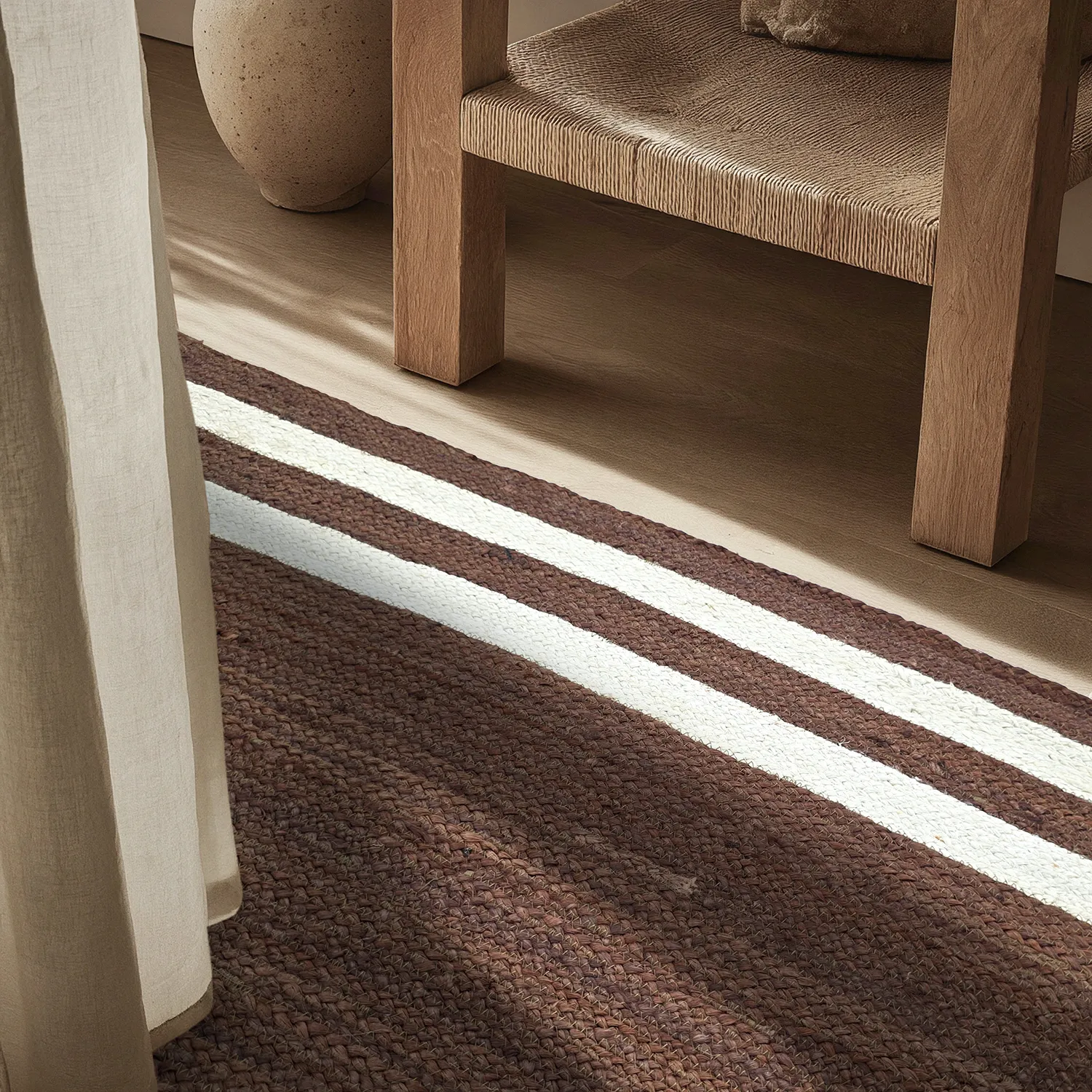 Jute rug - Jessore (brown/white)