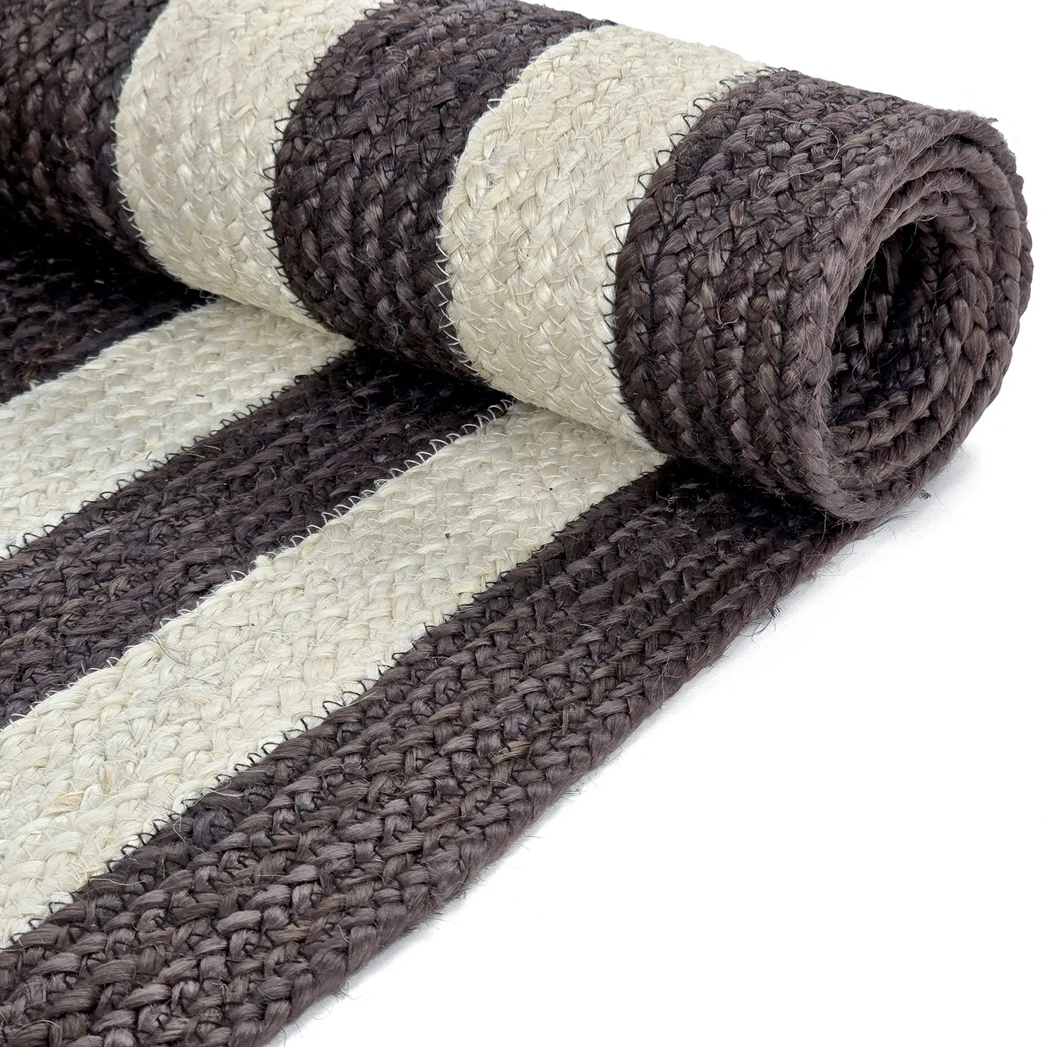 Jute rug - Jessore (dark taupe/white)