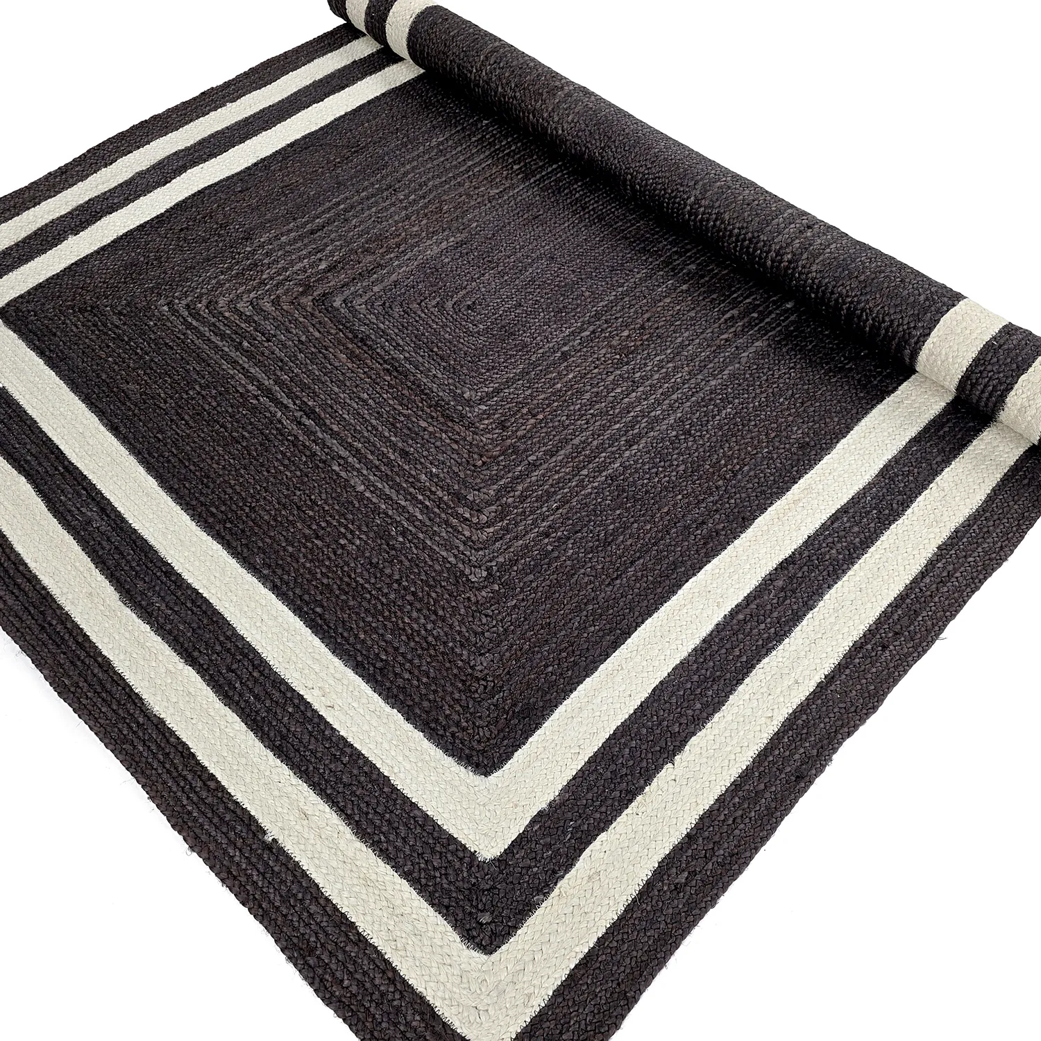 Jute rug - Jessore (dark taupe/white)