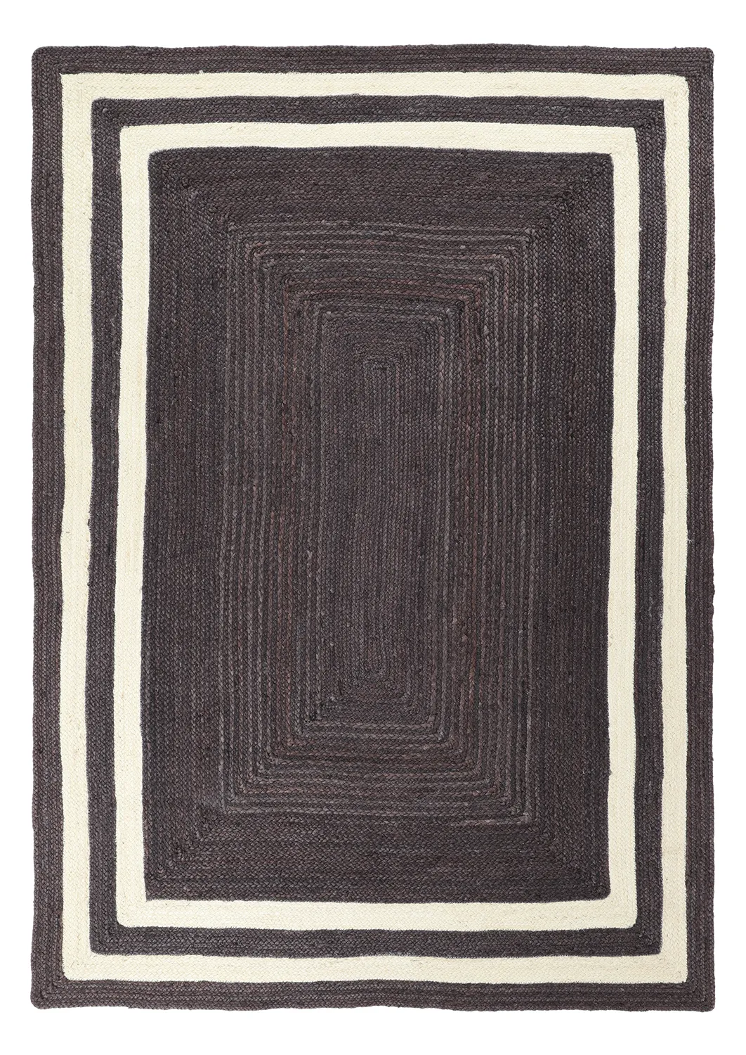 Jute rug - Jessore (dark taupe/white)